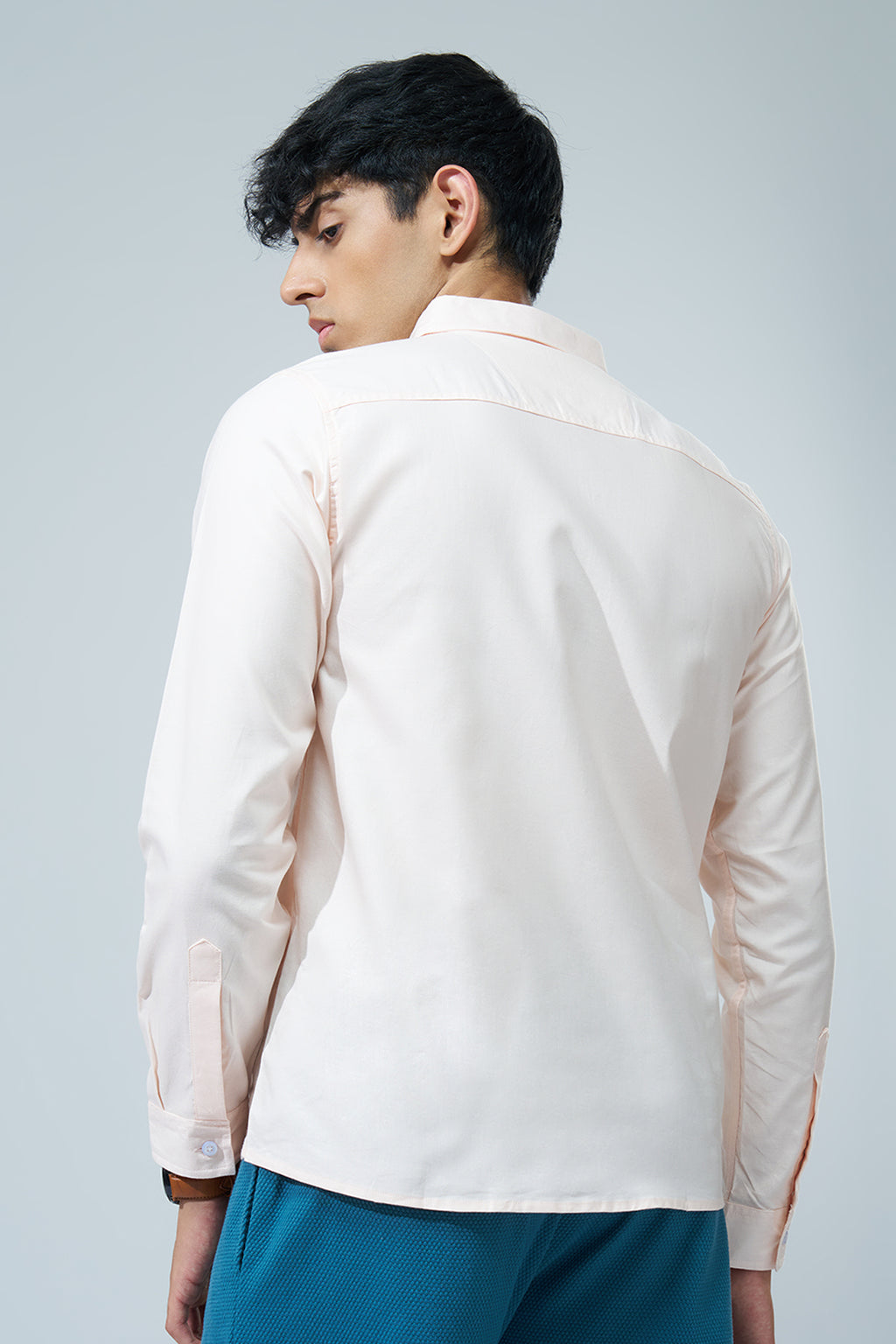 Pink Solid Regular Fit Shirt for Men - Image 5
