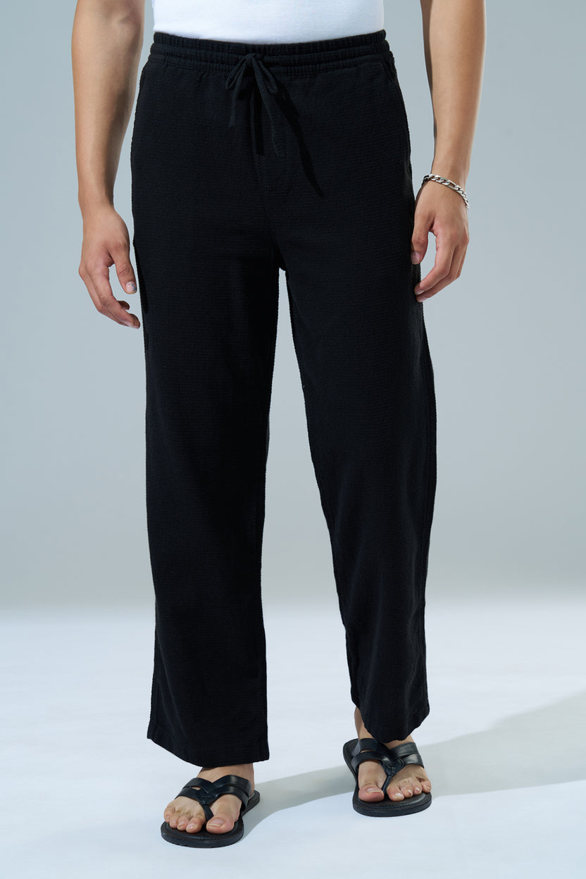 Black Regular Fit Track Pant for Men - Image 2