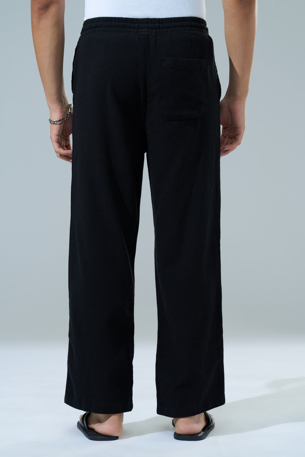 Black Regular Fit Track Pant for Men - Image 5