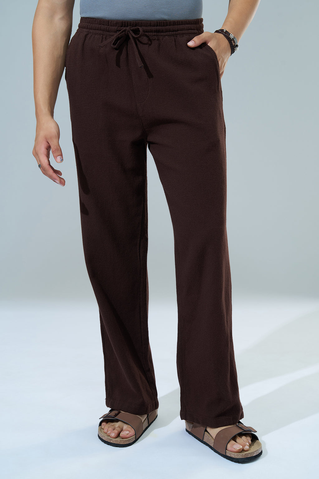 Brown Regular Fit Track Pant for Men - Image 2