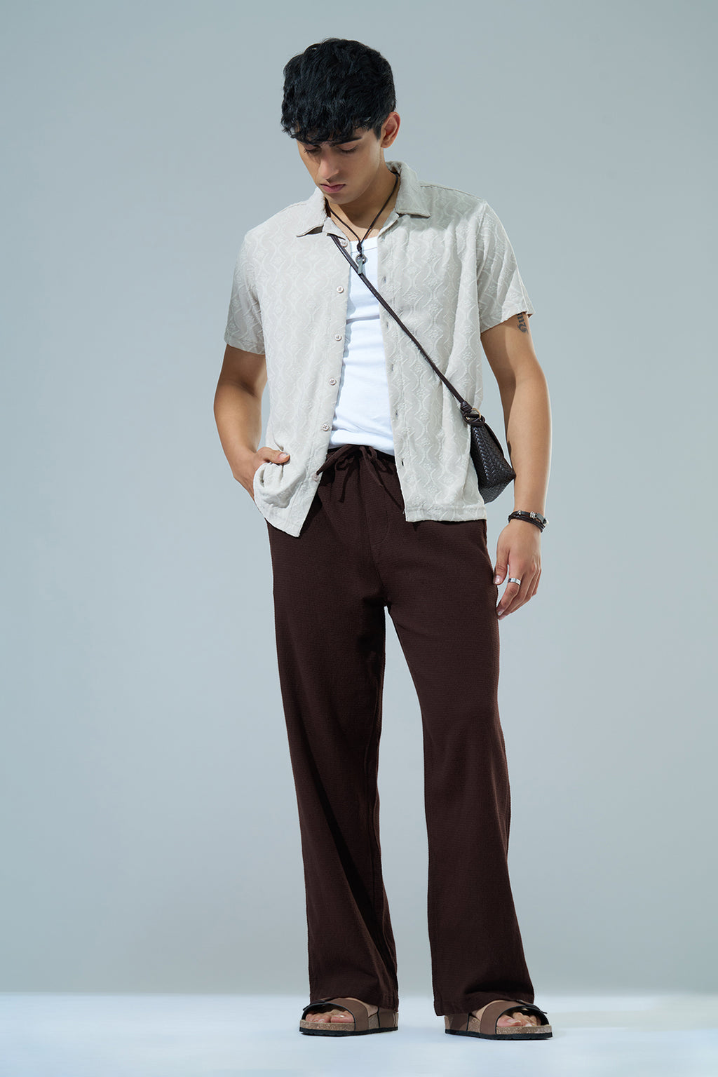 Brown Regular Fit Track Pant for Men - Image 6