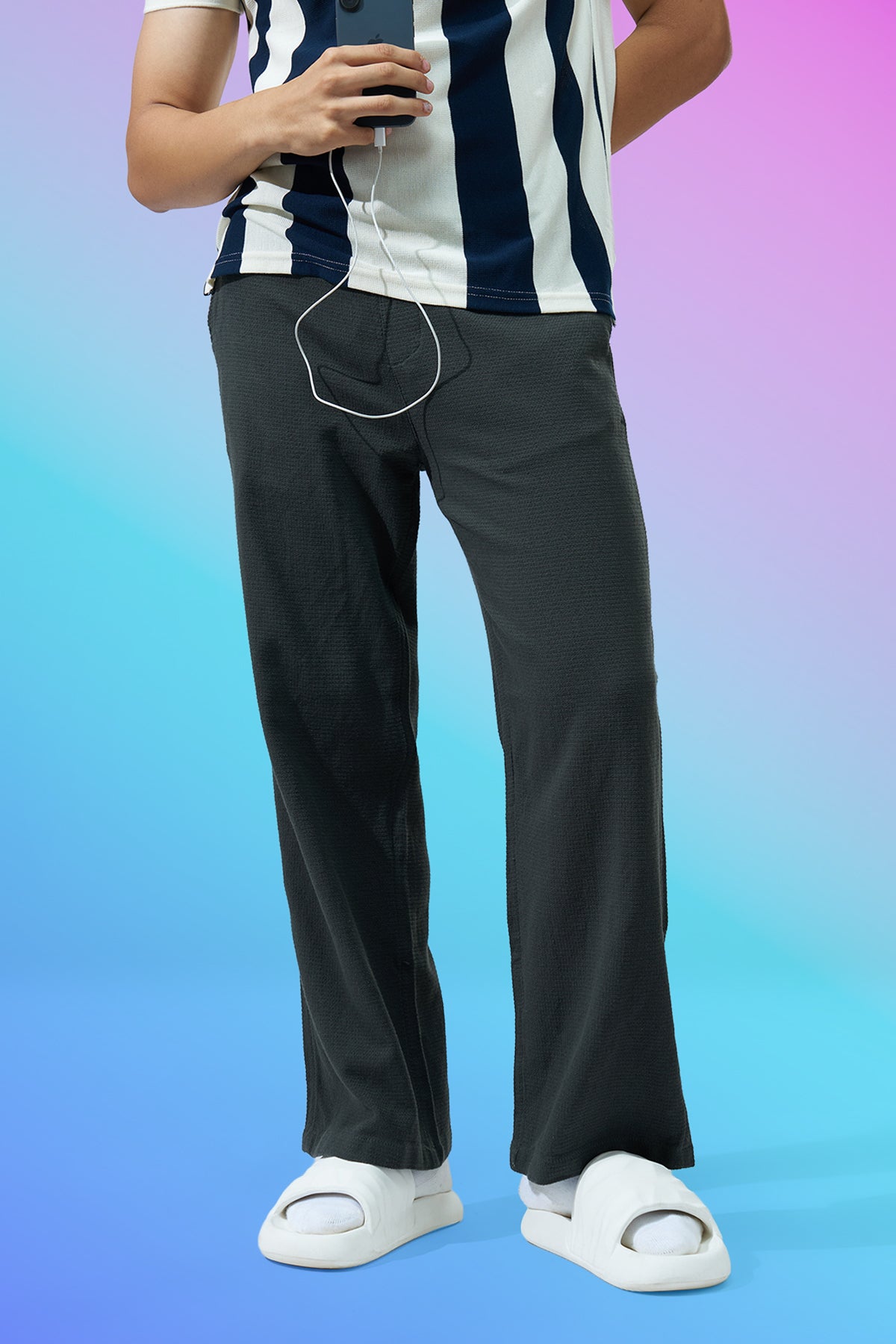 Olive Solid Regular Fit Trouser for Men - Image 1