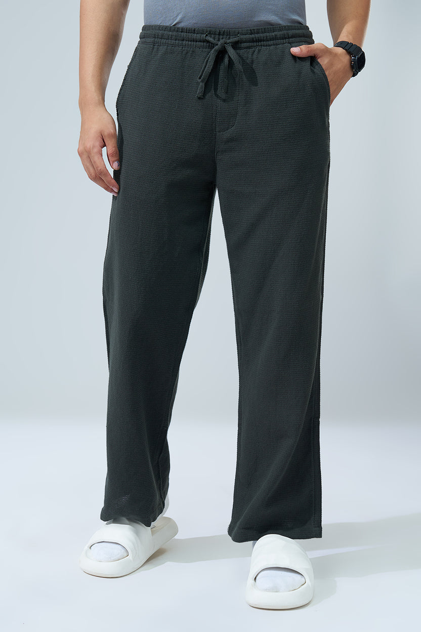 Olive Solid Regular Fit Trouser for Men - Image 2