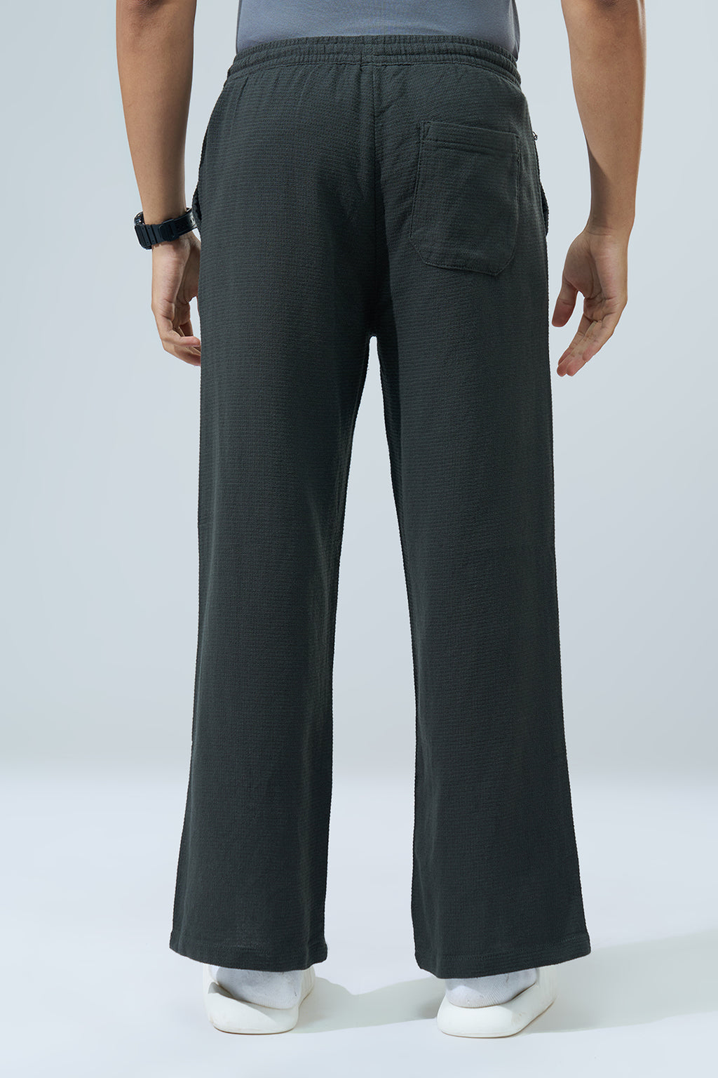 Olive Solid Regular Fit Trouser for Men - Image 5