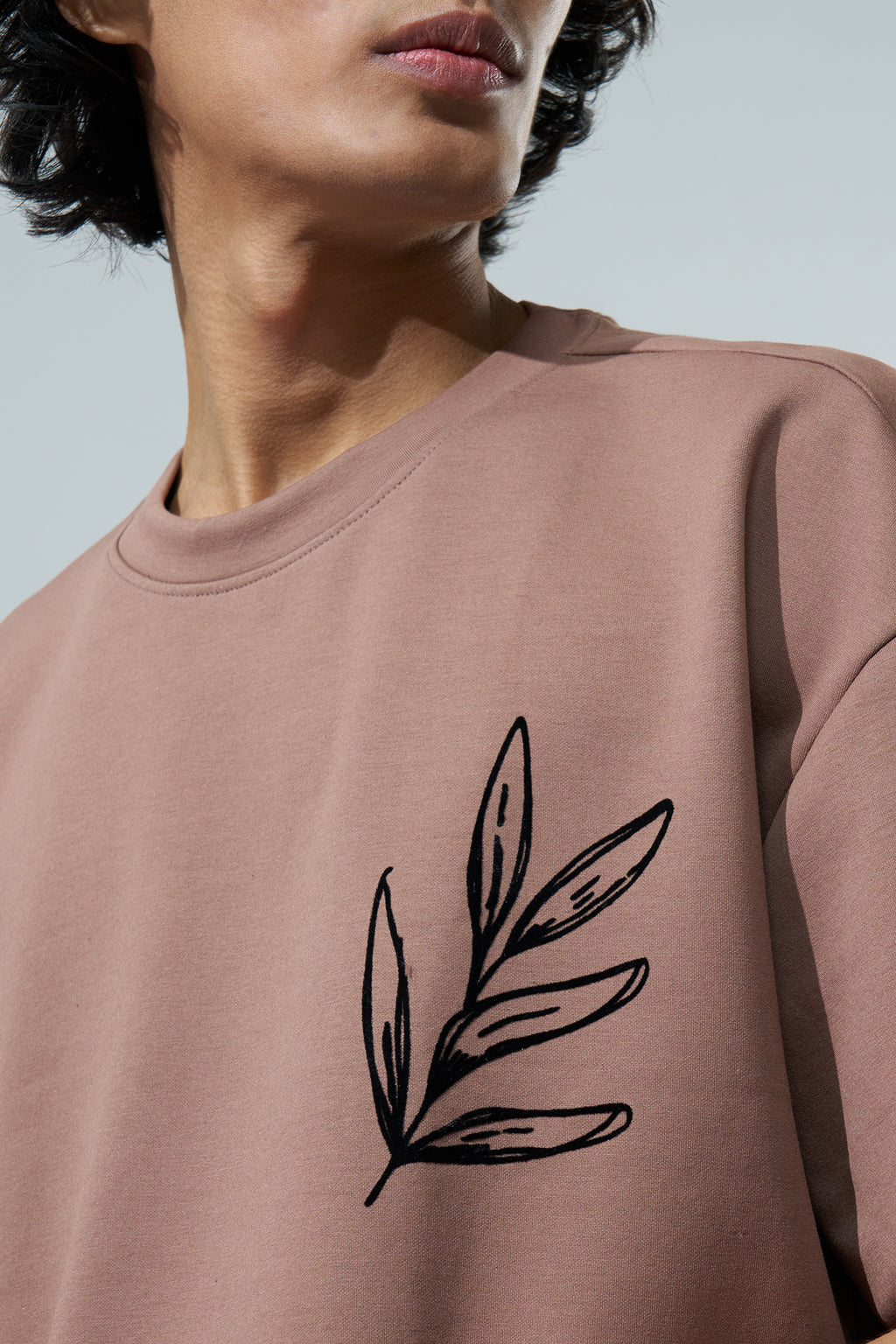 Brown Graphic Printed Oversized Fit T-Shirt for Men - Image 2