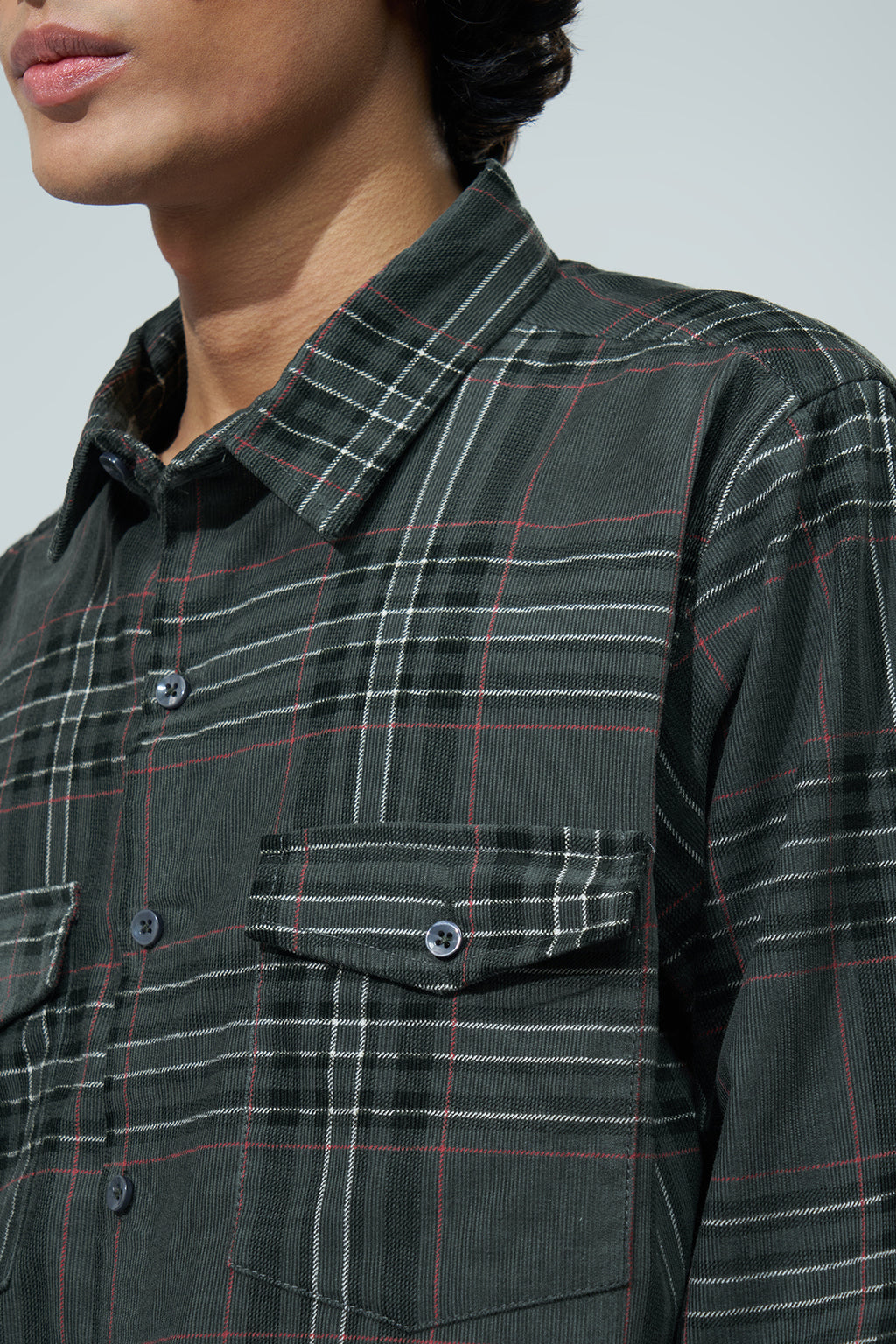 Dark Green Checked Regular Fit Casual Shirt for Men - Image 3