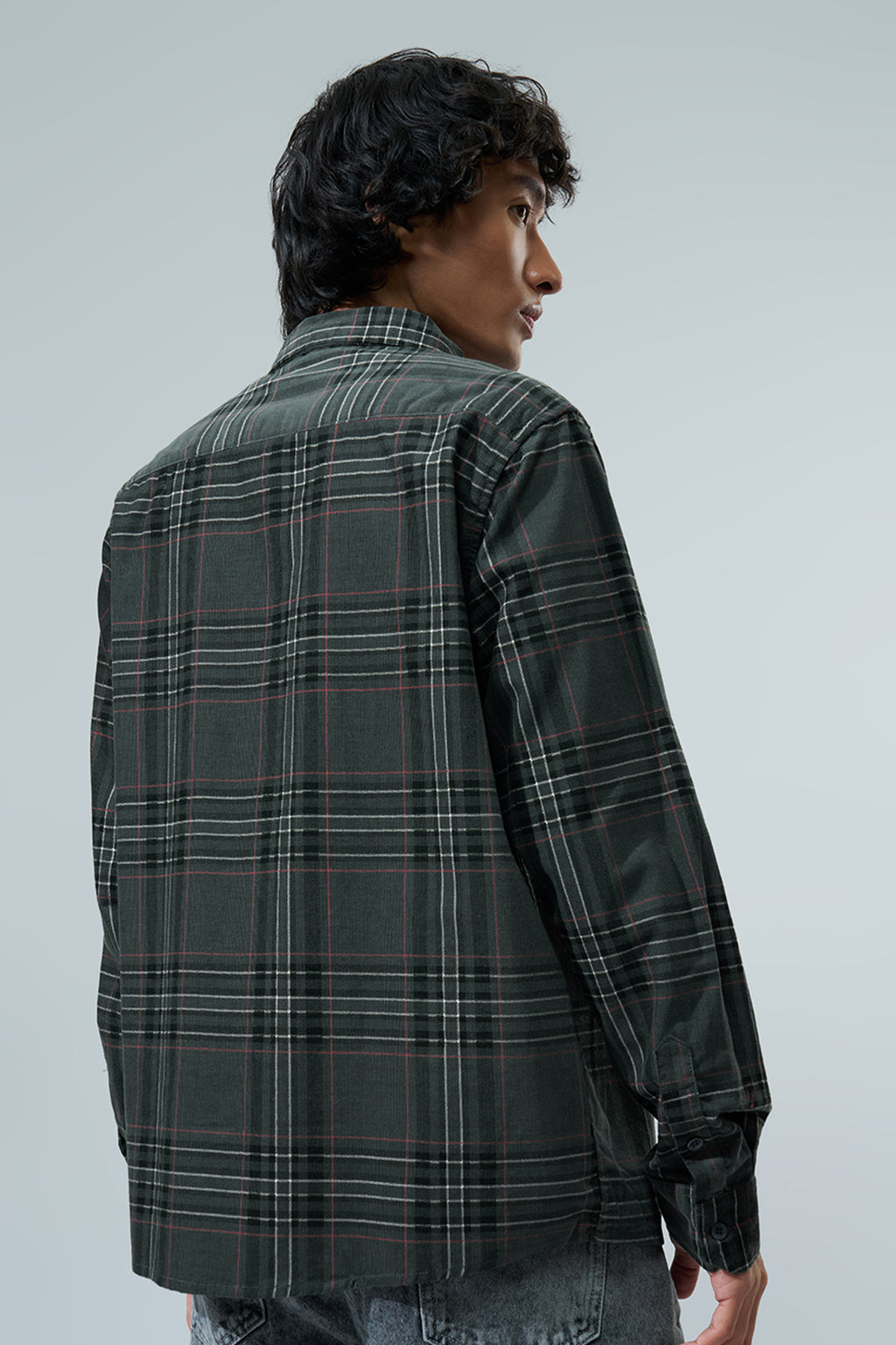 Dark Green Checked Regular Fit Casual Shirt for Men - Image 5
