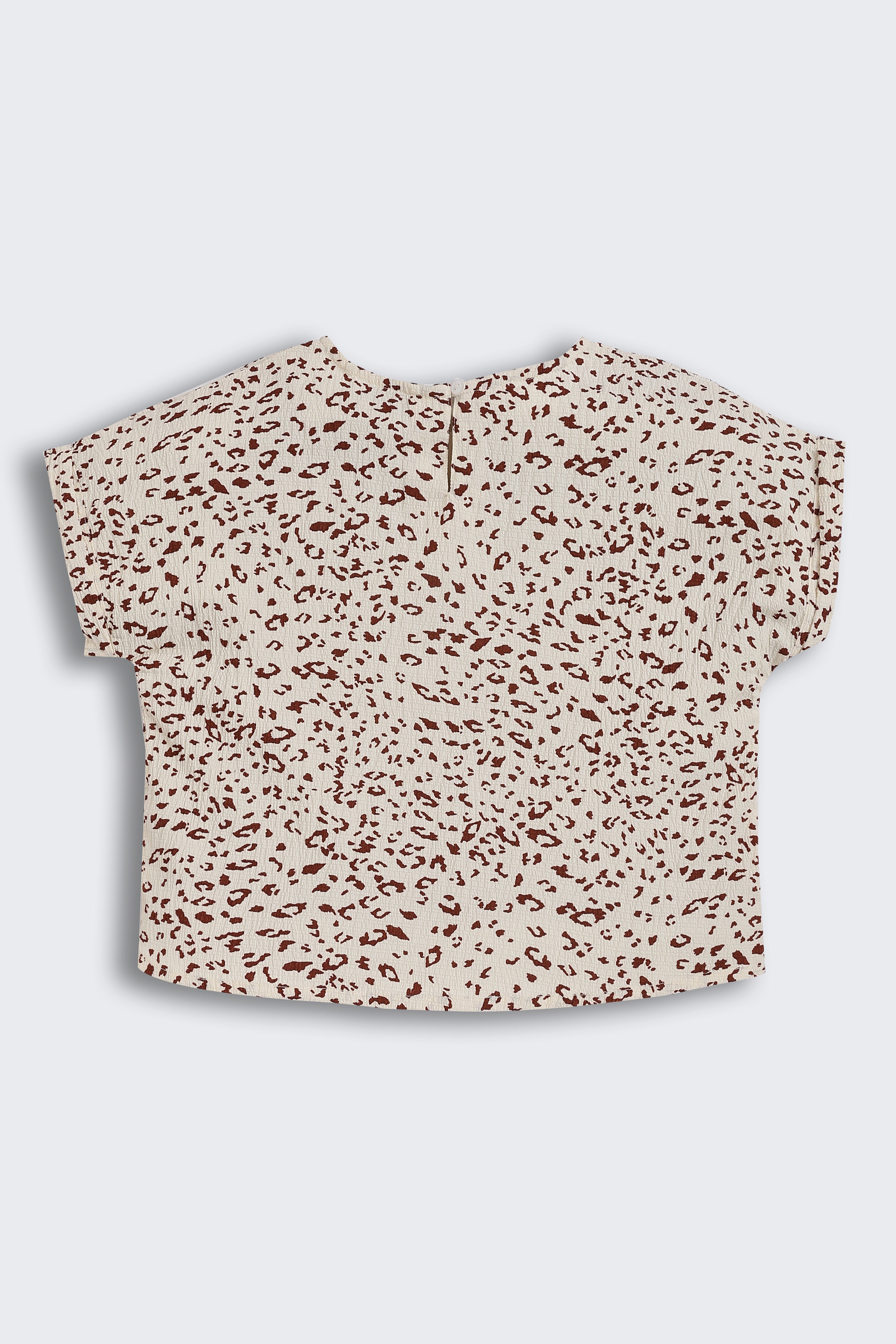 Cream All - Over Printed Regular Fit Co-ord Set for Tweens Girls - Image 4