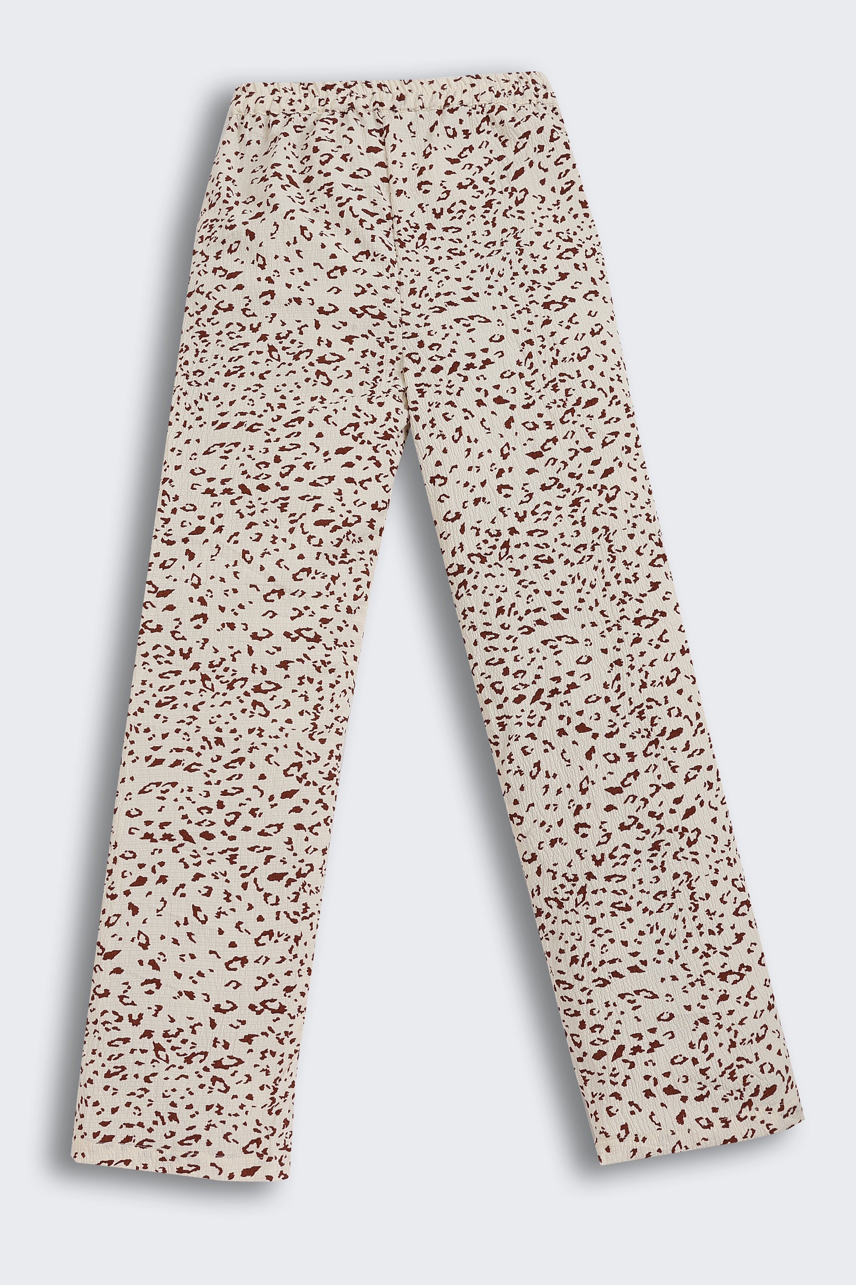 Cream All - Over Printed Regular Fit Co-ord Set for Tweens Girls - Image 5