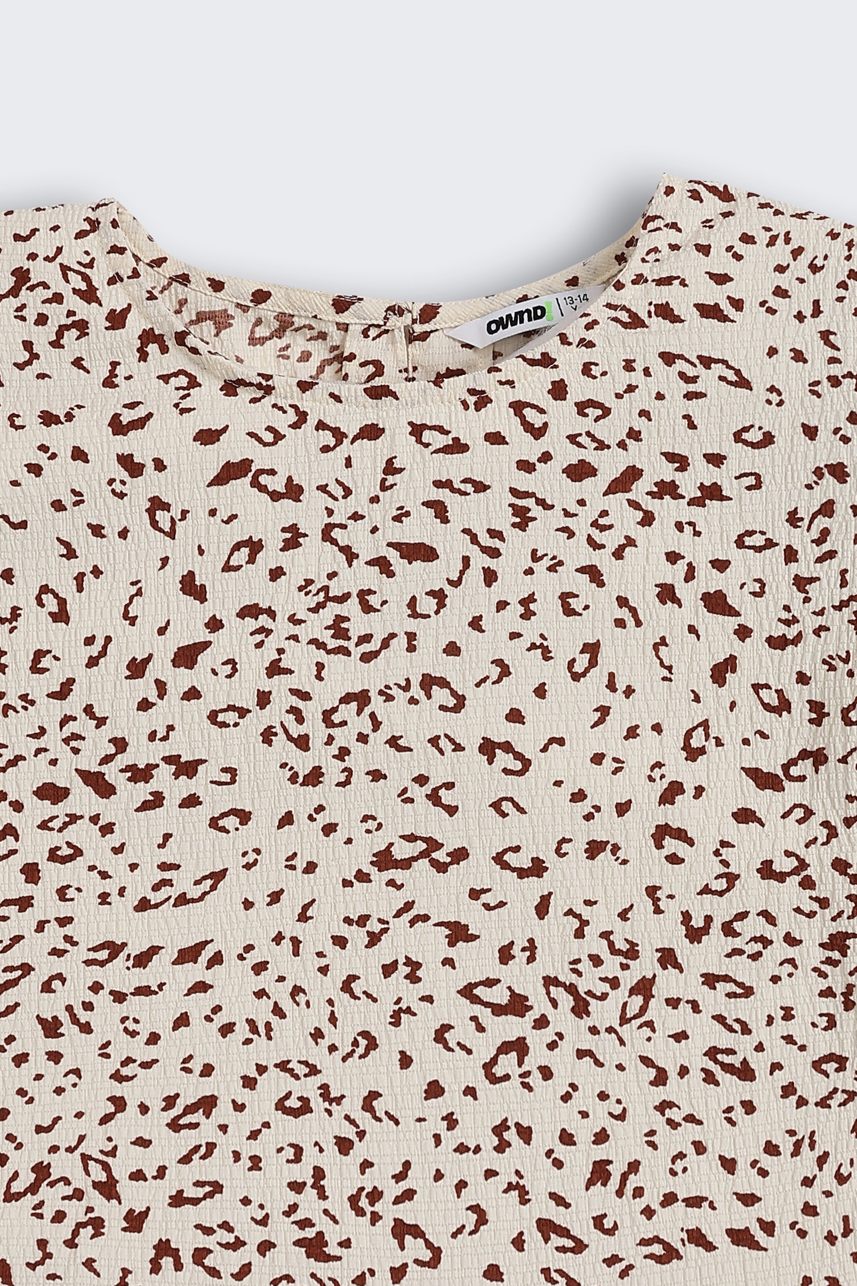 Cream All - Over Printed Regular Fit Co-ord Set for Tweens Girls - Image 6