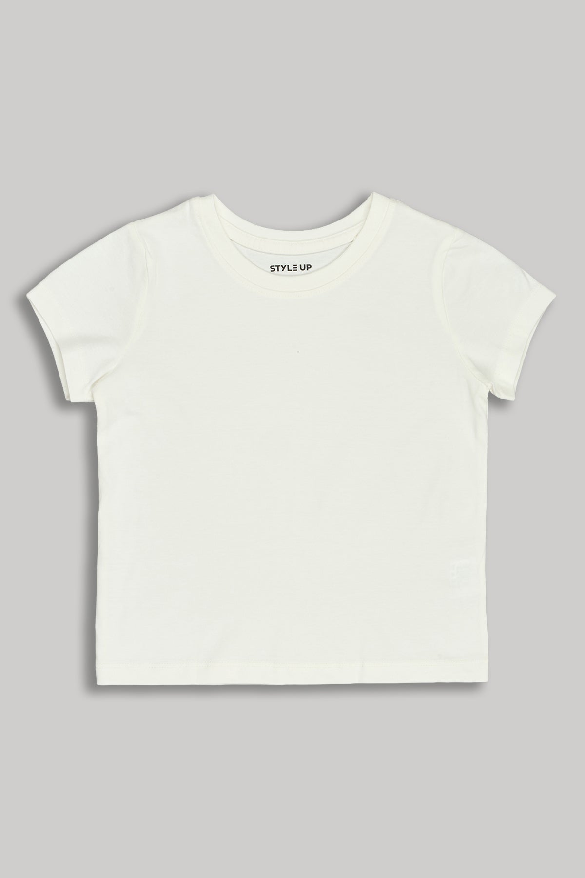 Light Blue Striped Regular Fit Dungaree With T-Shirt for Girls - Image 3