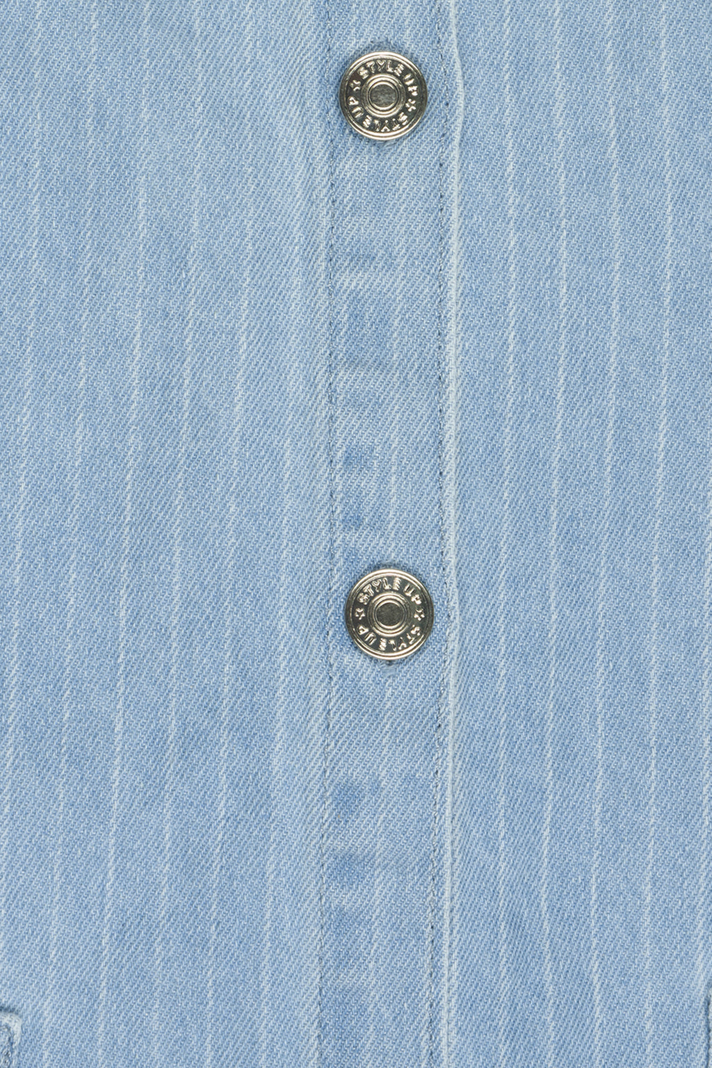 Light Blue Striped Regular Fit Dungaree With T-Shirt for Girls - Image 5