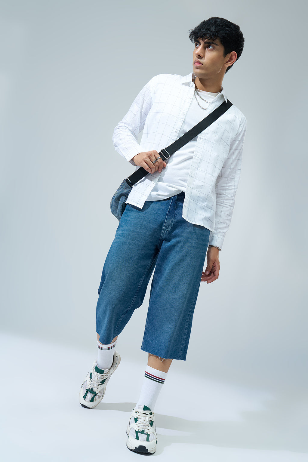 White Checked Regular Fit Shirt For Men - Image 6