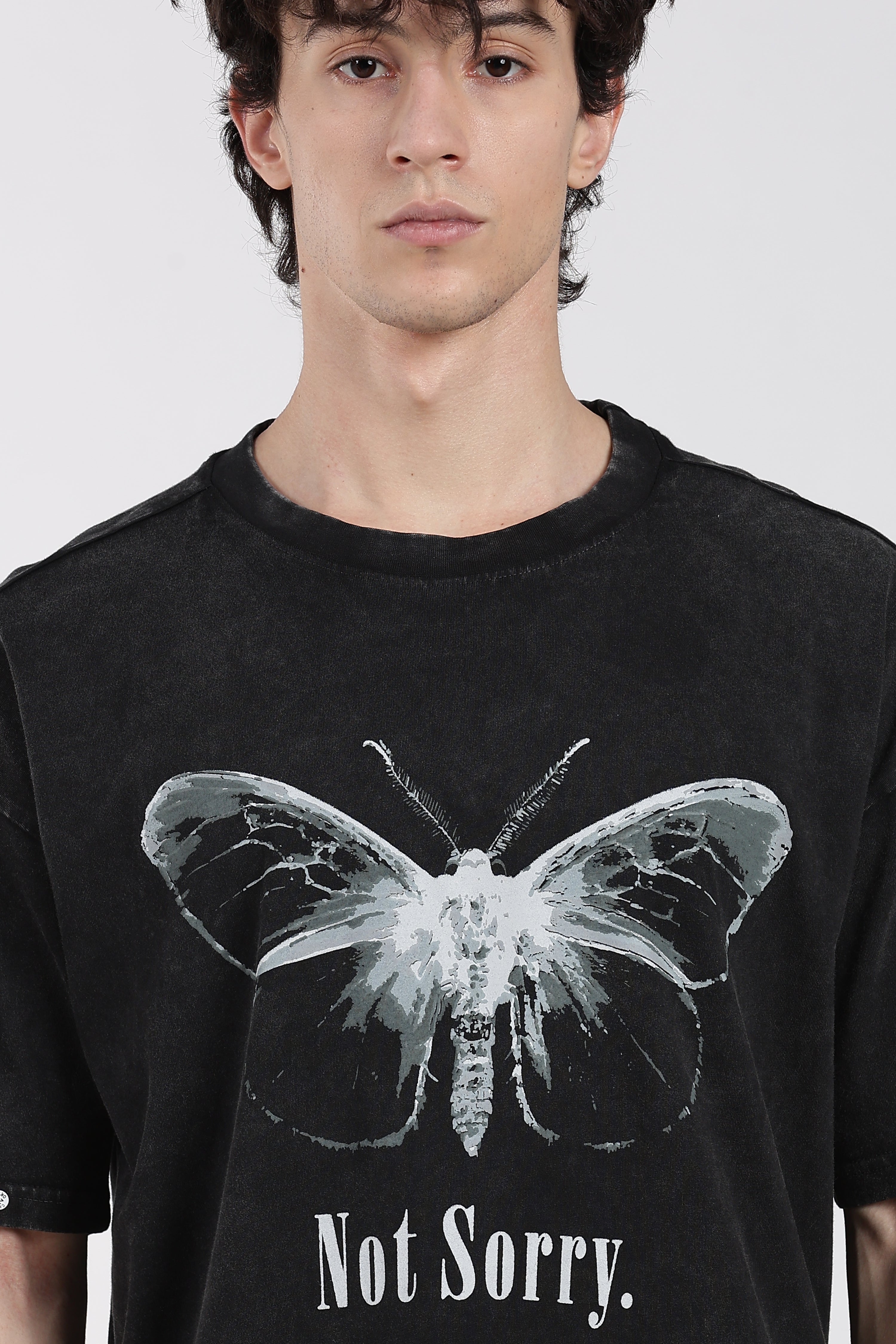 Charcoal Graphic Oversized Fit T-Shirt for Men - Image 3
