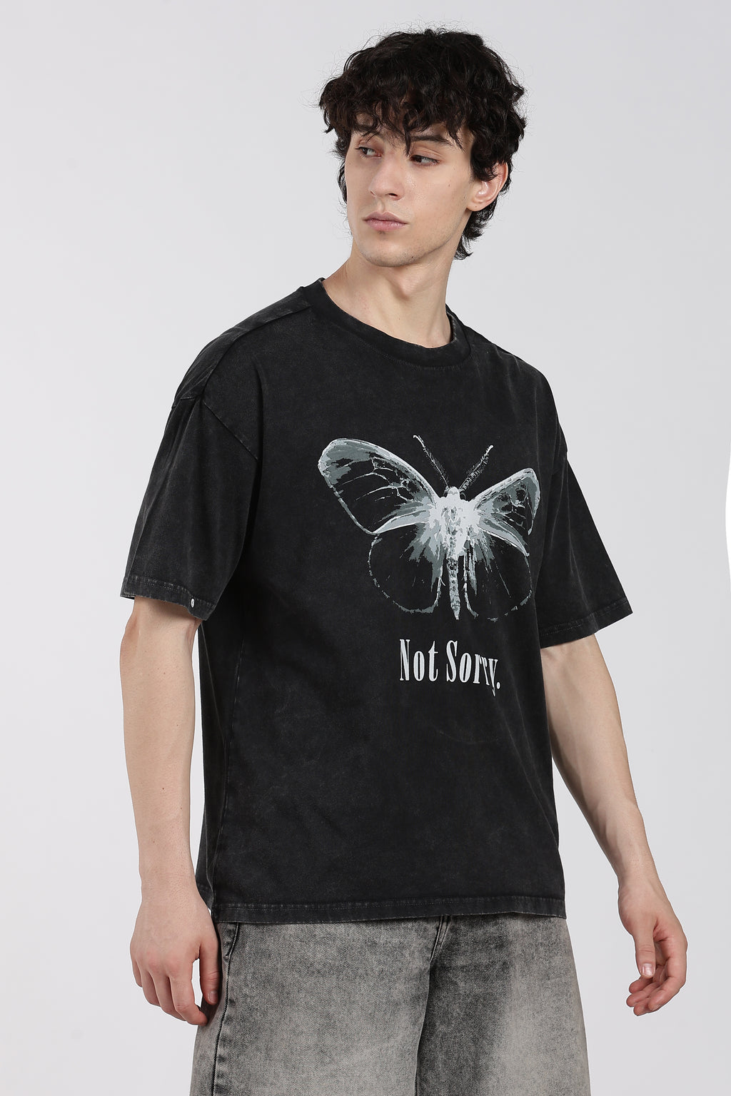 Charcoal Graphic Oversized Fit T-Shirt for Men - Image 4