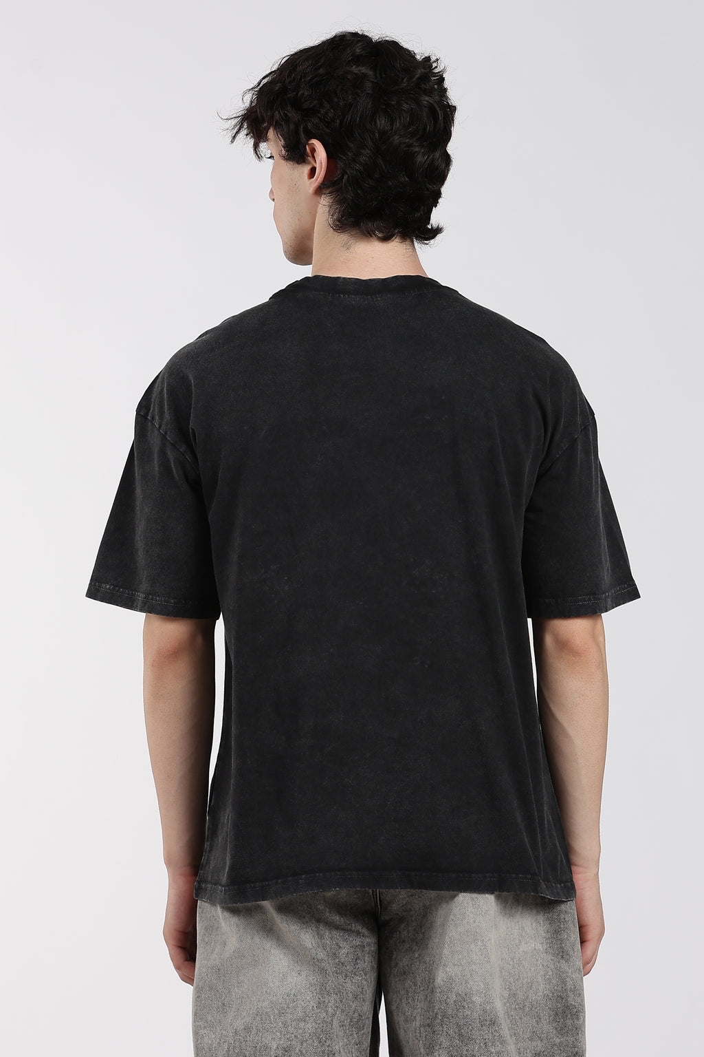 Charcoal Graphic Oversized Fit T-Shirt for Men - Image 5
