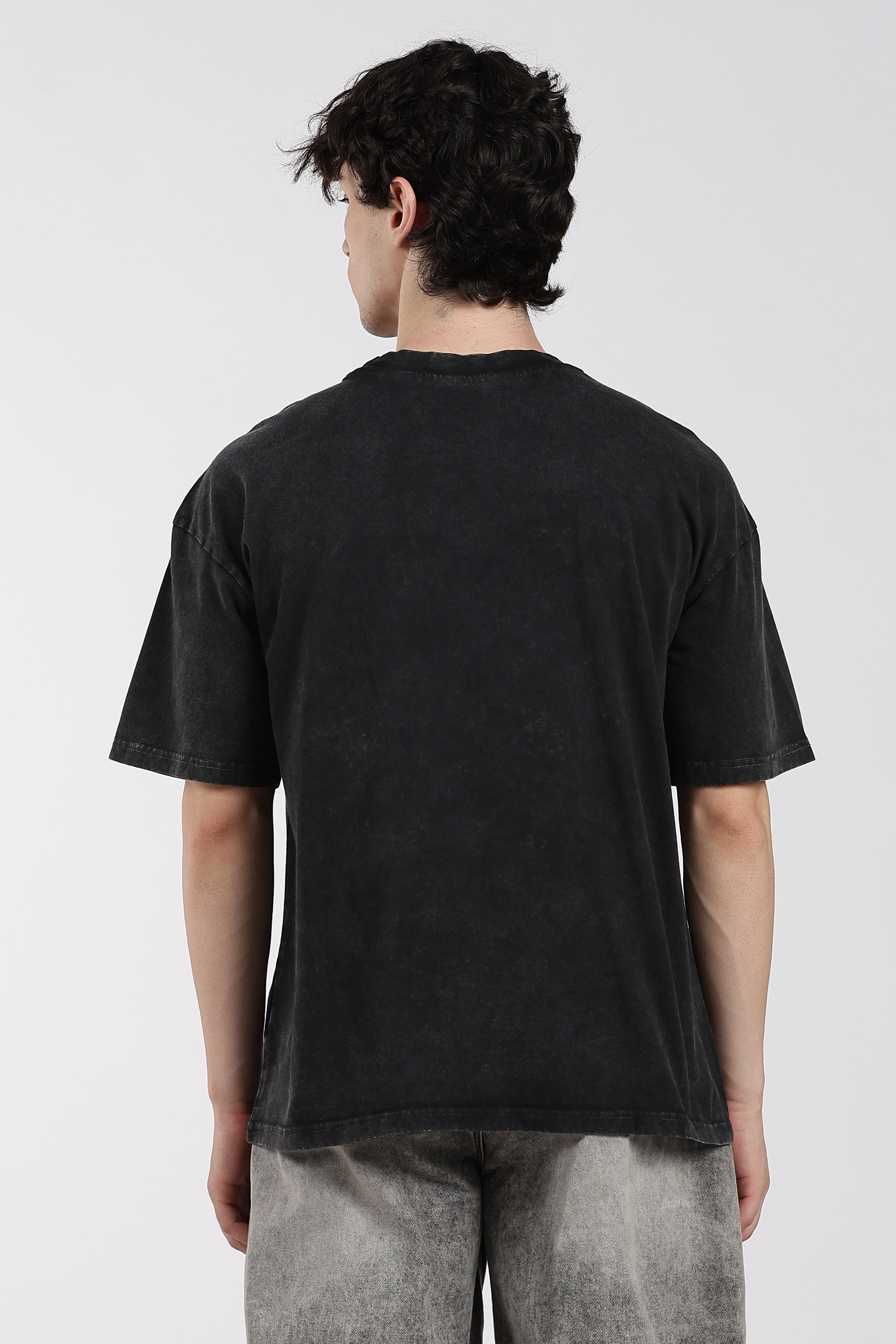 Charcoal Graphic Oversized Fit T-Shirt for Men - Image 5