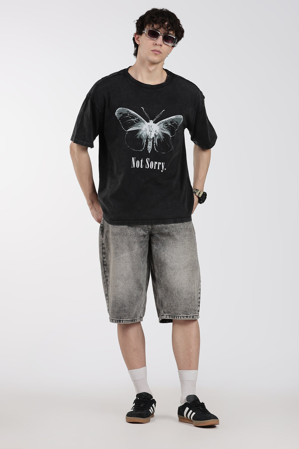 Charcoal Graphic Oversized Fit T-Shirt for Men - Image 6