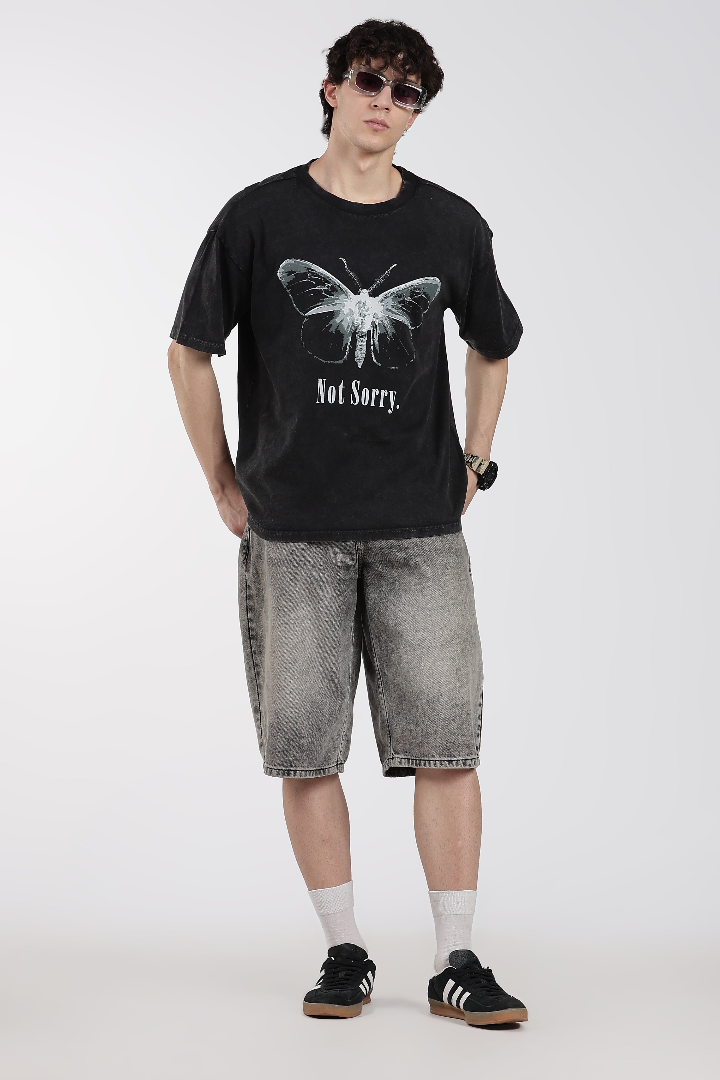 Charcoal Graphic Oversized Fit T-Shirt for Men - Image 6