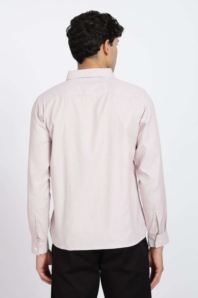 Pink Cotton Blend Regular Fit Shirt for Men - Image 5