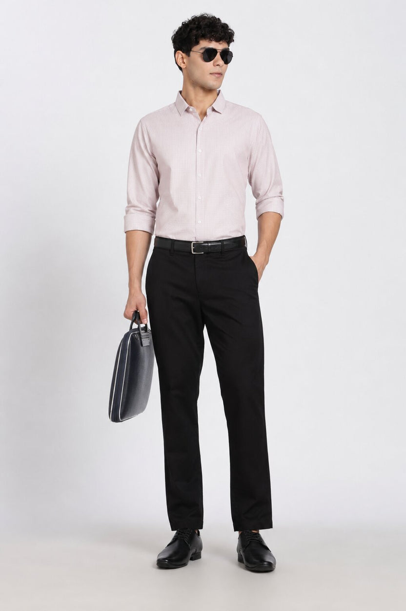 Pink Cotton Blend Regular Fit Shirt for Men - Image 6