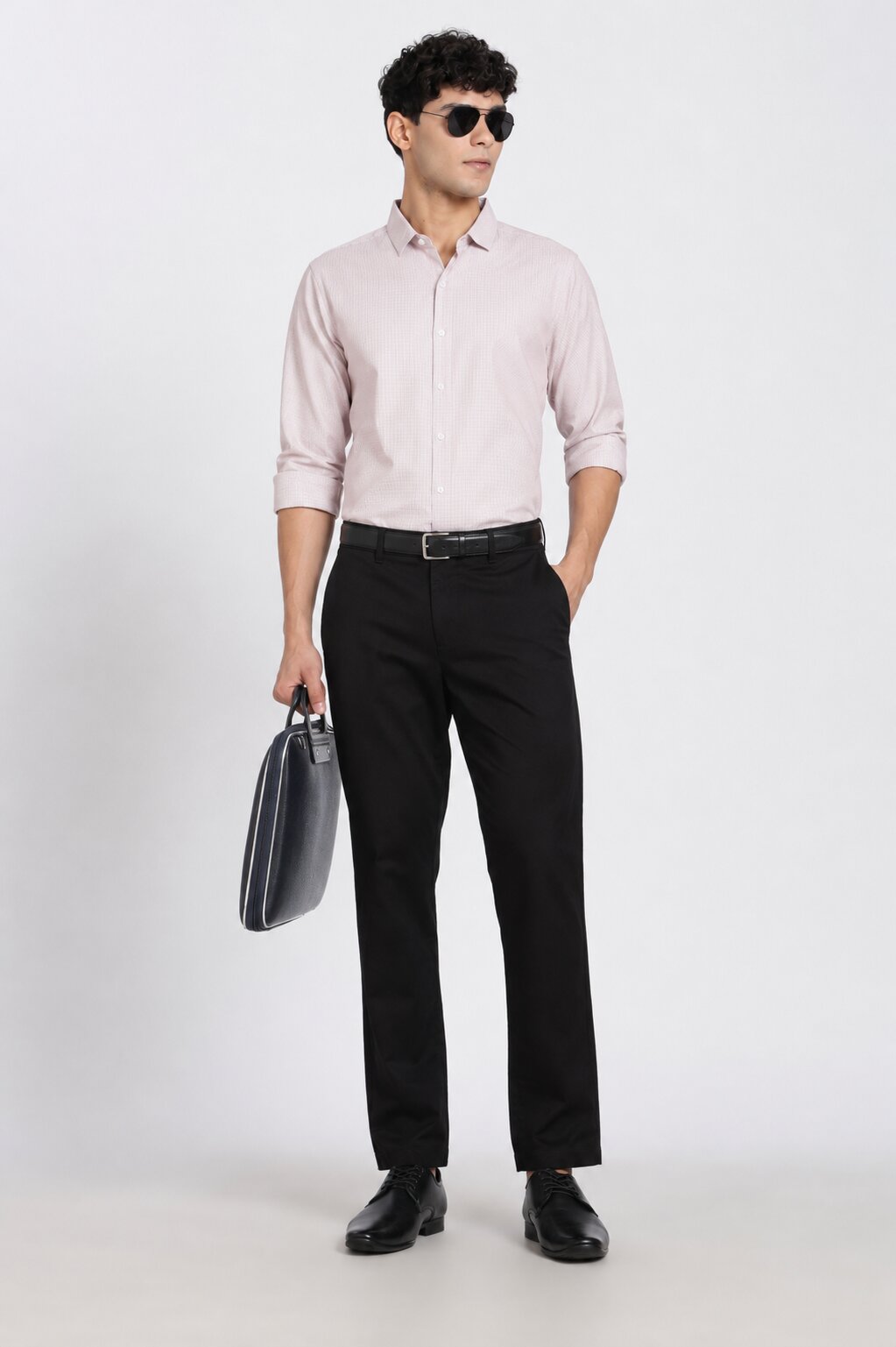 Pink Cotton Blend Regular Fit Shirt for Men - Image 6