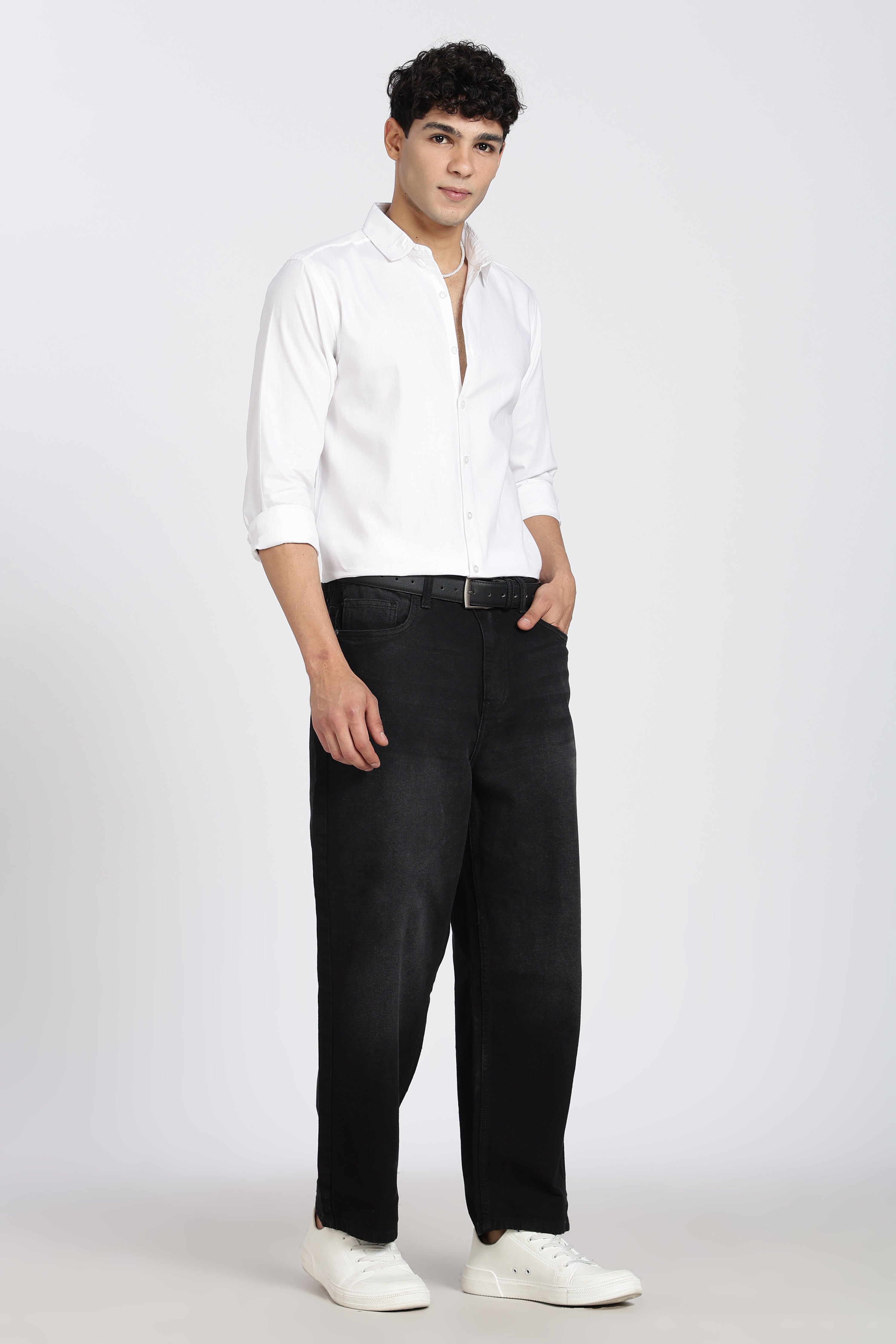 White Cotton Regular Fit Shirt for Men - Image 6