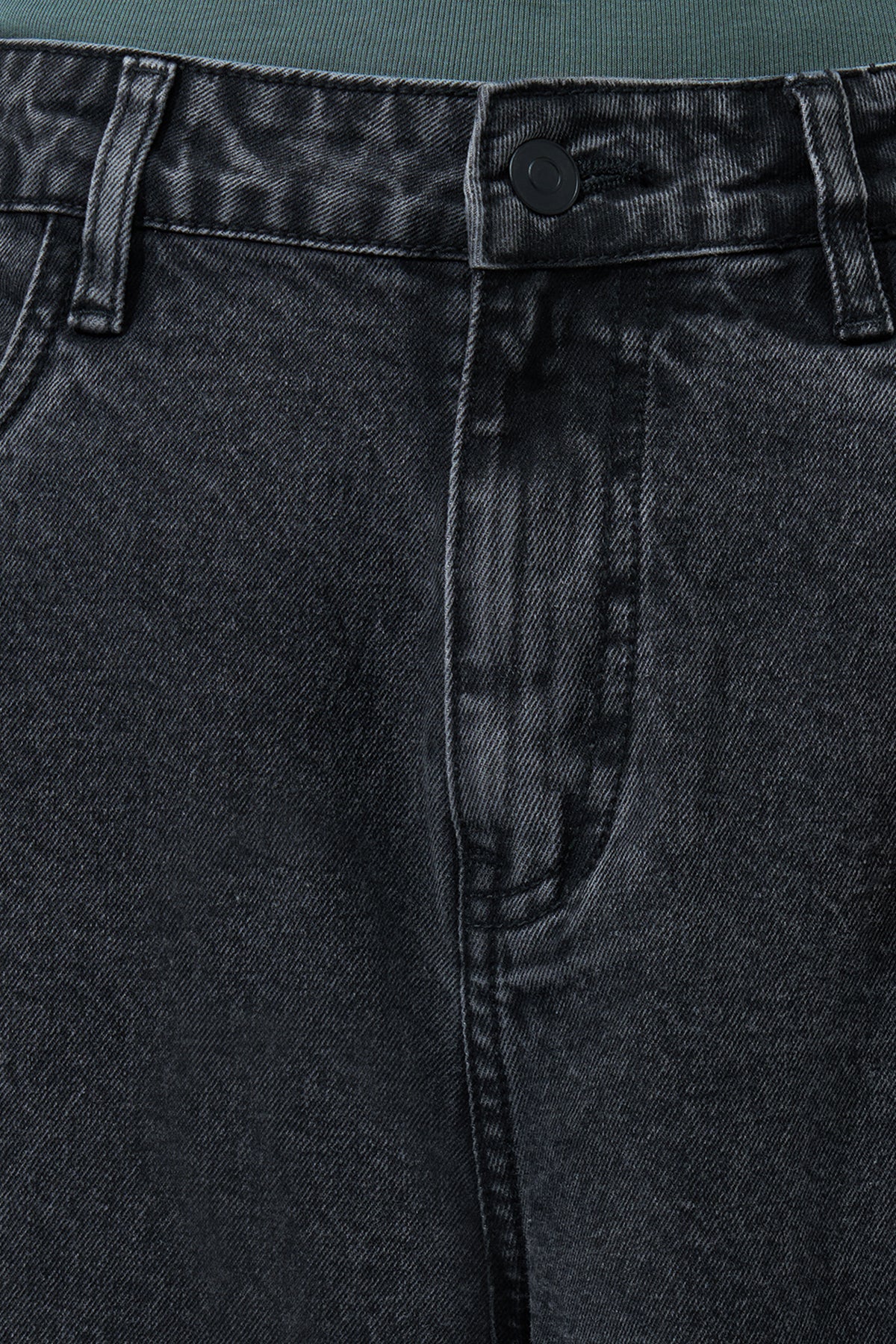 Black Washed Barrel Fit Jeans for Men - Image 2