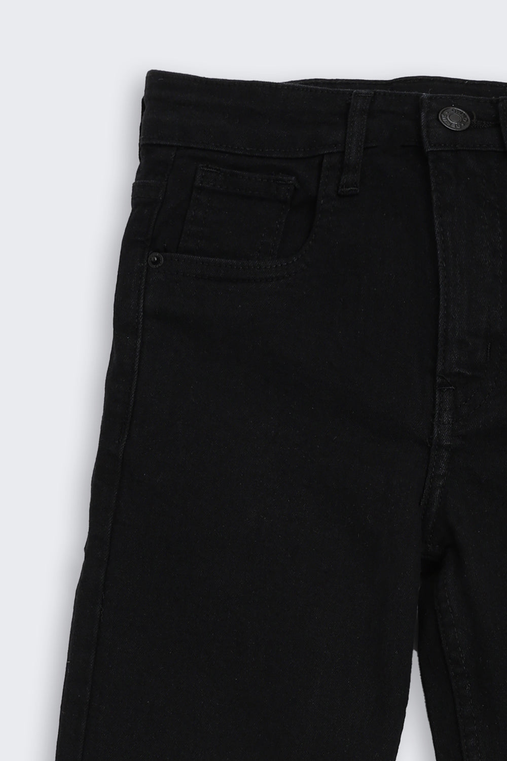 Black Solid Regular Fit Jeans for Tweens Girls - Image 4