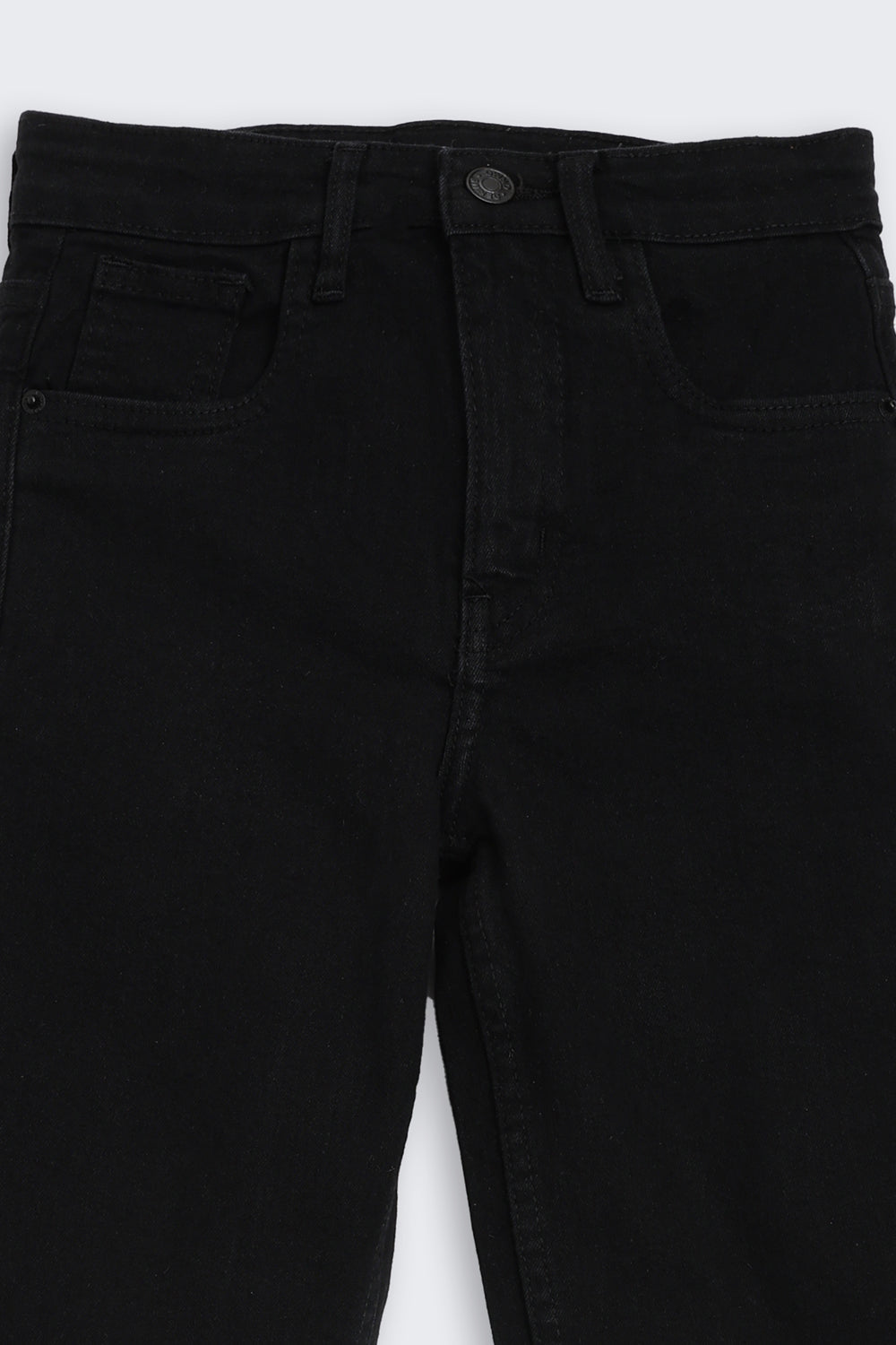 Black Solid Regular Fit Jeans for Tweens Girls - Image 5
