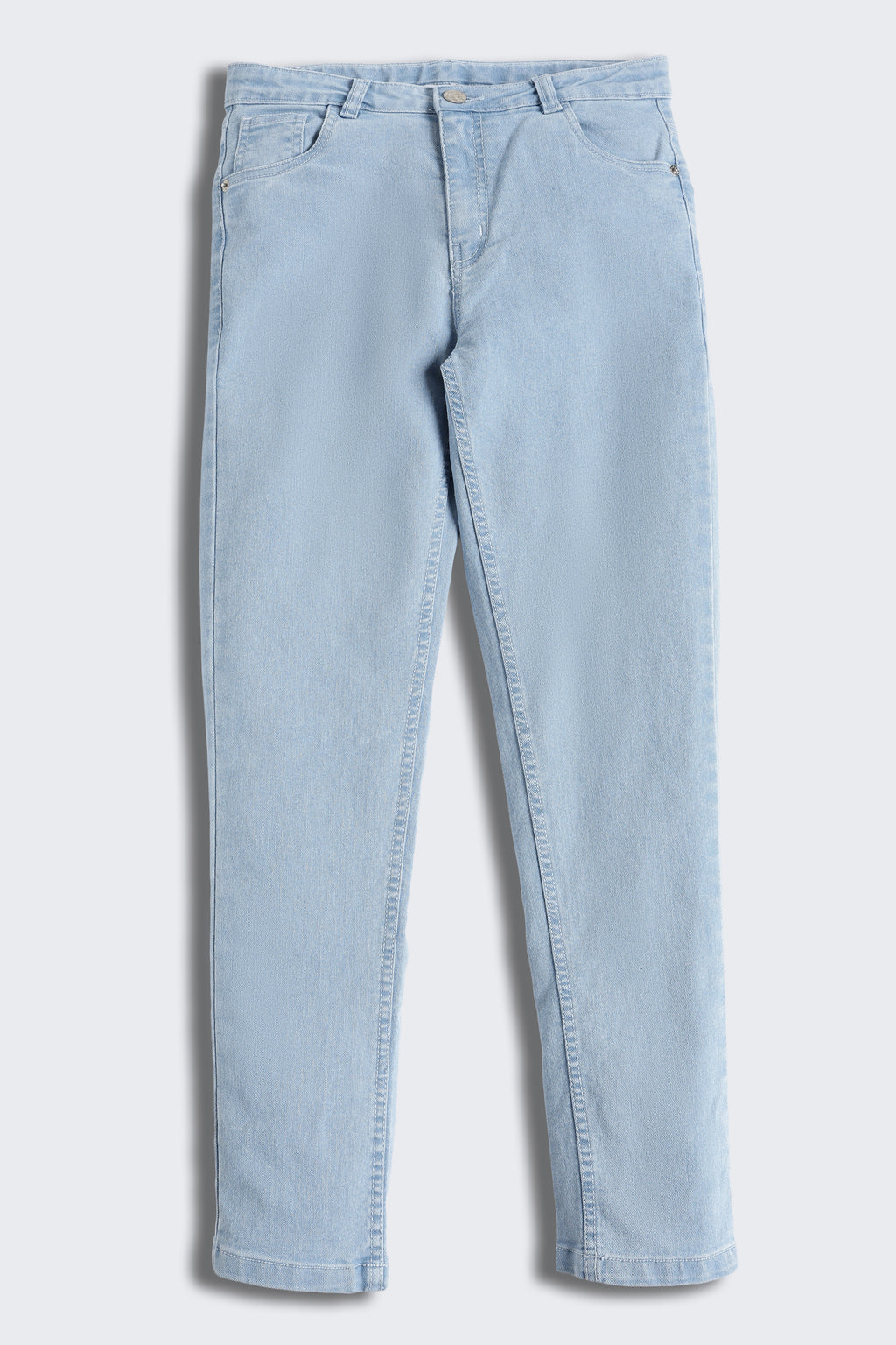 Light Blue 5 Pocketed Skinny Fit Jeans for Tweens Girls - Image 2