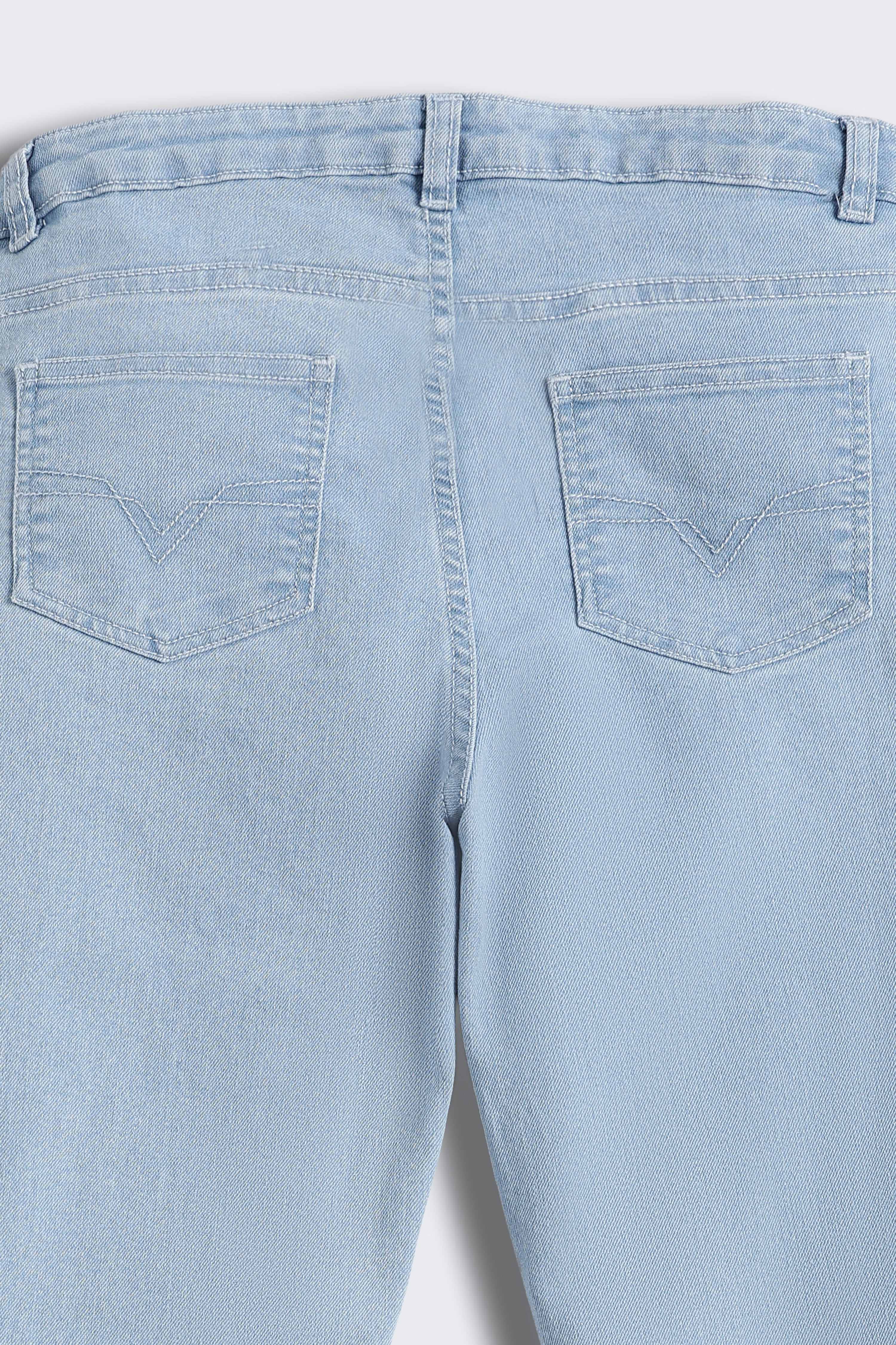 Light Blue 5 Pocketed Skinny Fit Jeans for Tweens Girls - Image 6