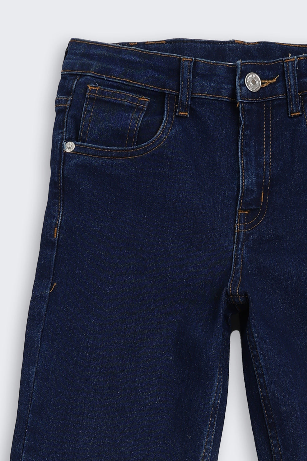 Navy Solid Regular Fit Jeans for Tweens Girls - Image 4