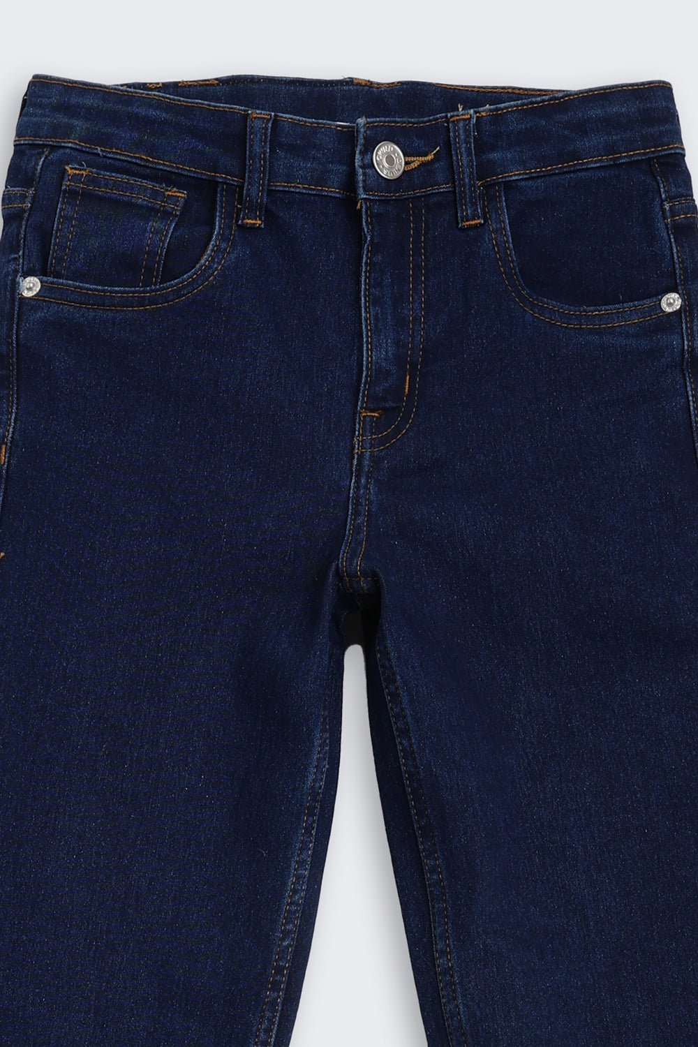 Navy Solid Regular Fit Jeans for Tweens Girls - Image 5