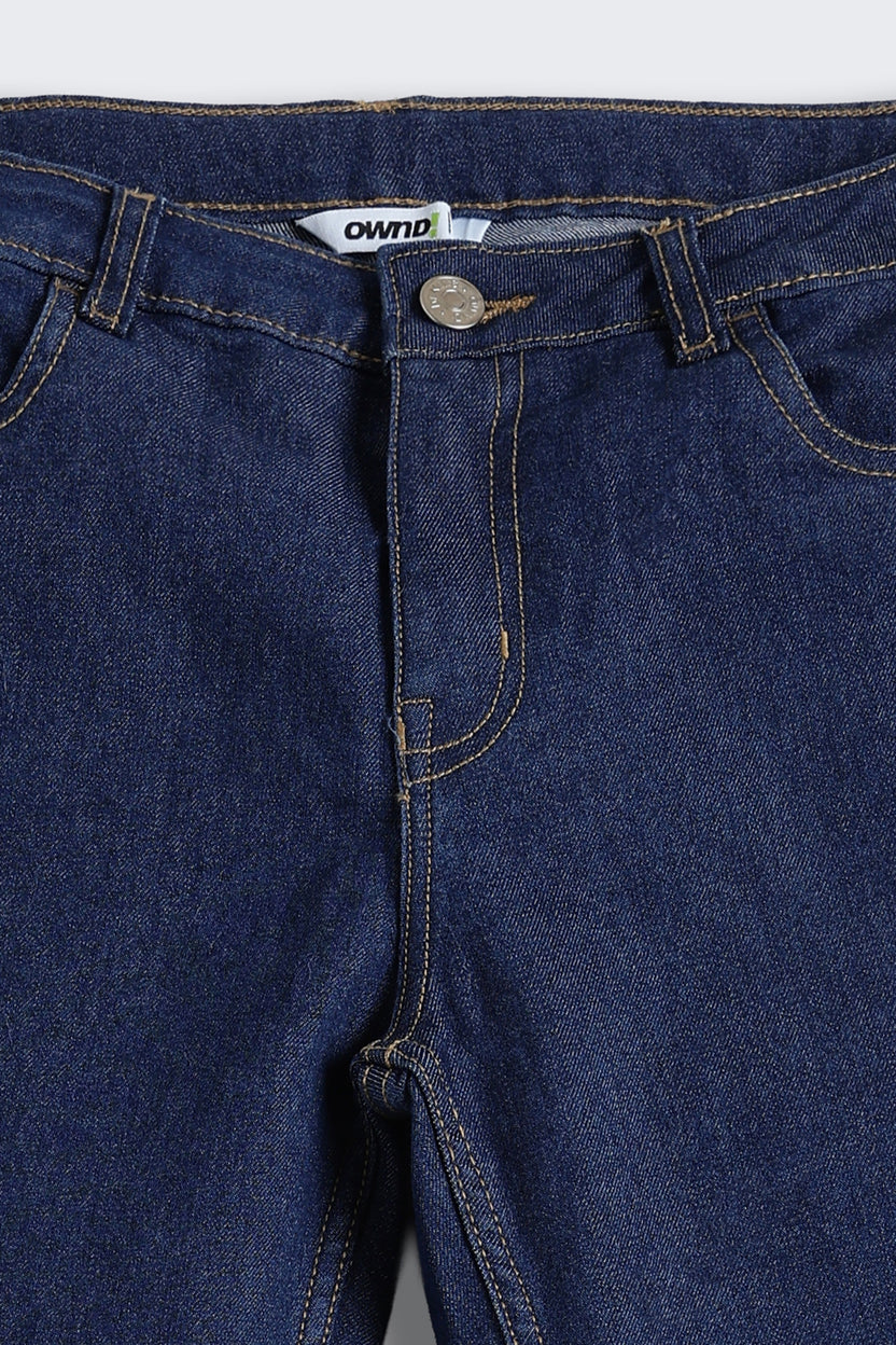 Navy 5 Pocketed Slim Fit Jeans for Tweens Girls - Image 4