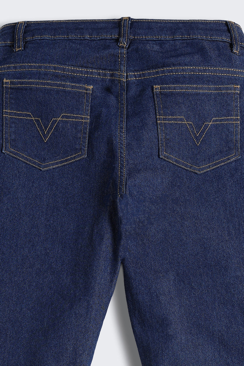 Navy 5 Pocketed Slim Fit Jeans for Tweens Girls - Image 6
