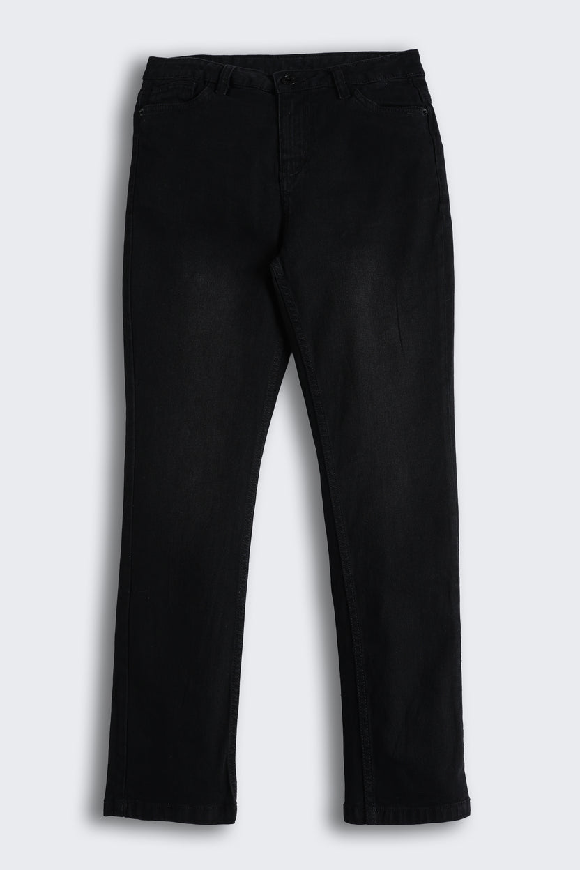 Black 5 Pocketed Regular Fit Jeans for Tweens Boys - Image 2