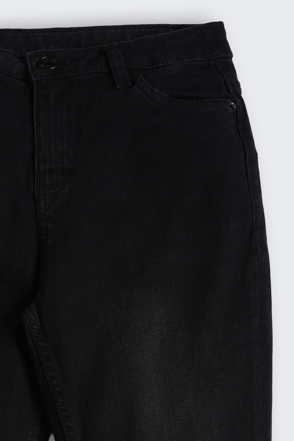 Black 5 Pocketed Regular Fit Jeans for Tweens Boys - Image 4