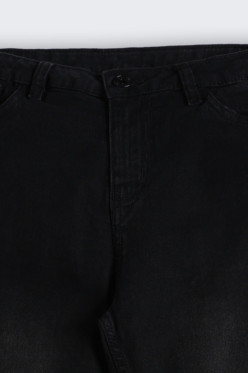 Black 5 Pocketed Regular Fit Jeans for Tweens Boys - Image 5