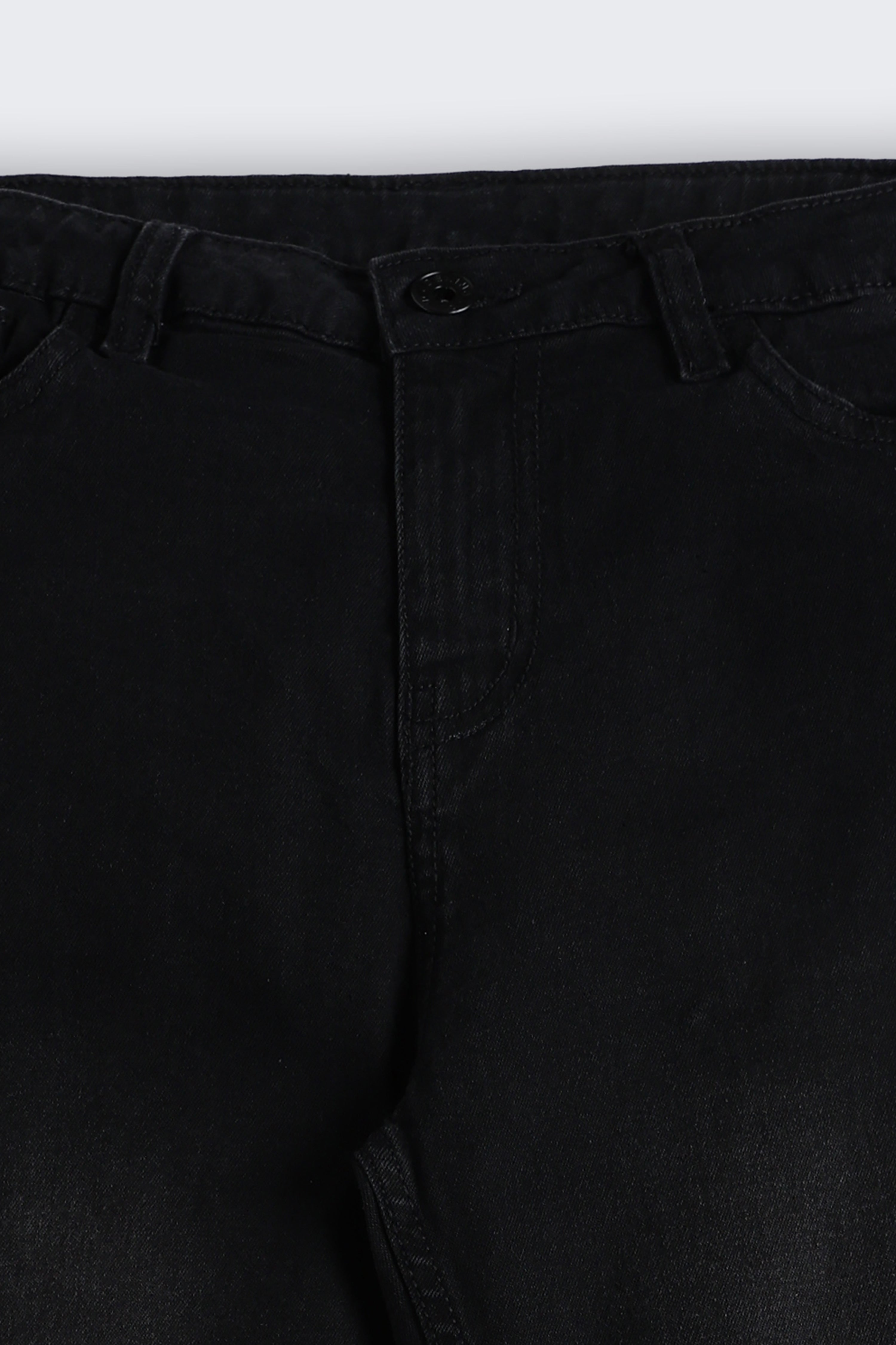 Black 5 Pocketed Regular Fit Jeans for Tweens Boys - Image 5