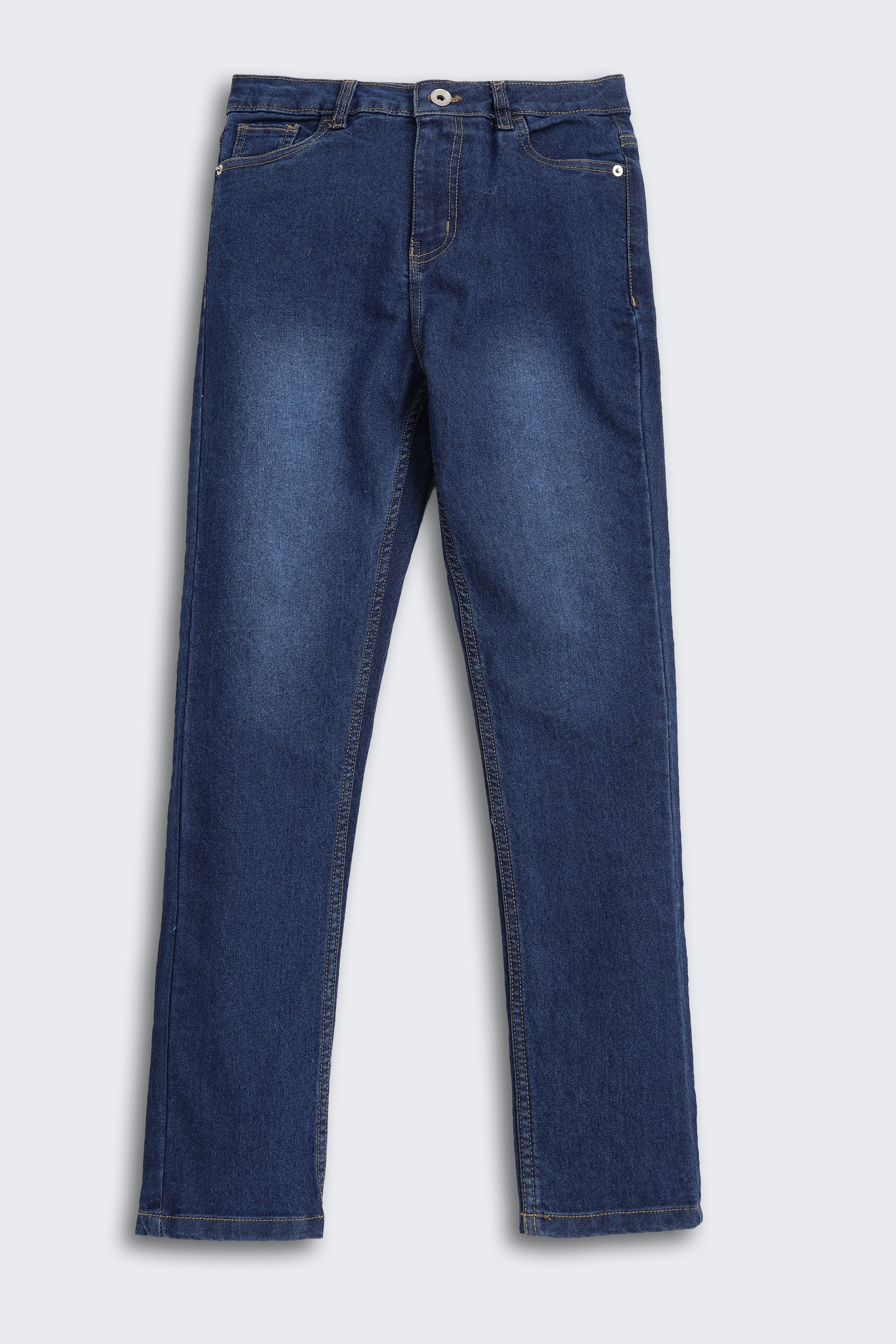 Navy 5 Pocketed Regular Fit Jeans for Tweens Boys - Image 2