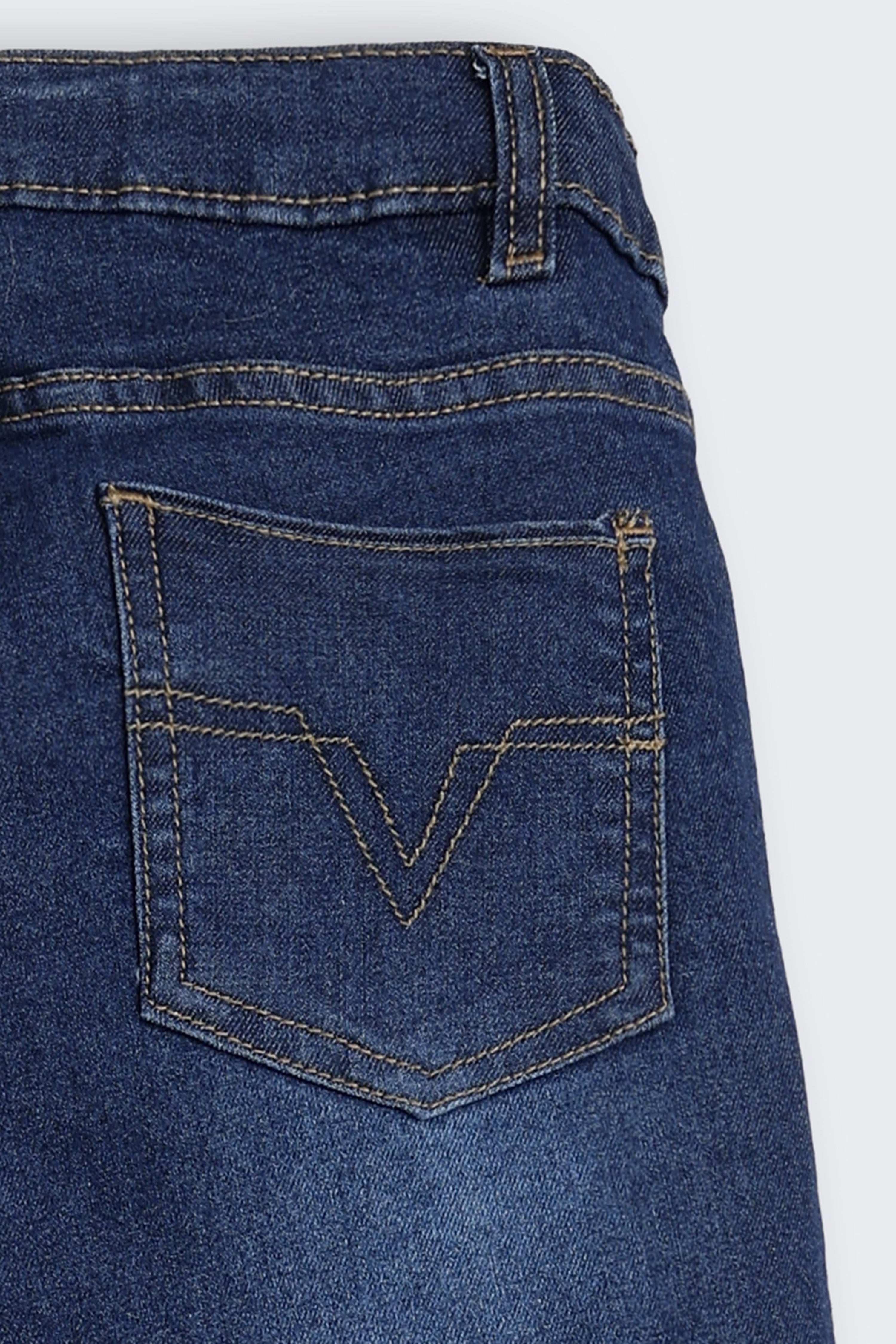 Navy 5 Pocketed Regular Fit Jeans for Tweens Boys - Image 5