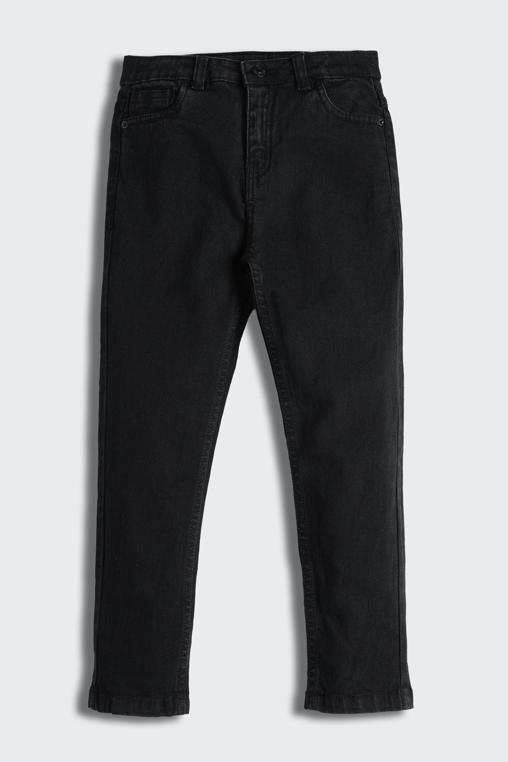 Black Regular Fit Solid Jeans for Girls - Image 2