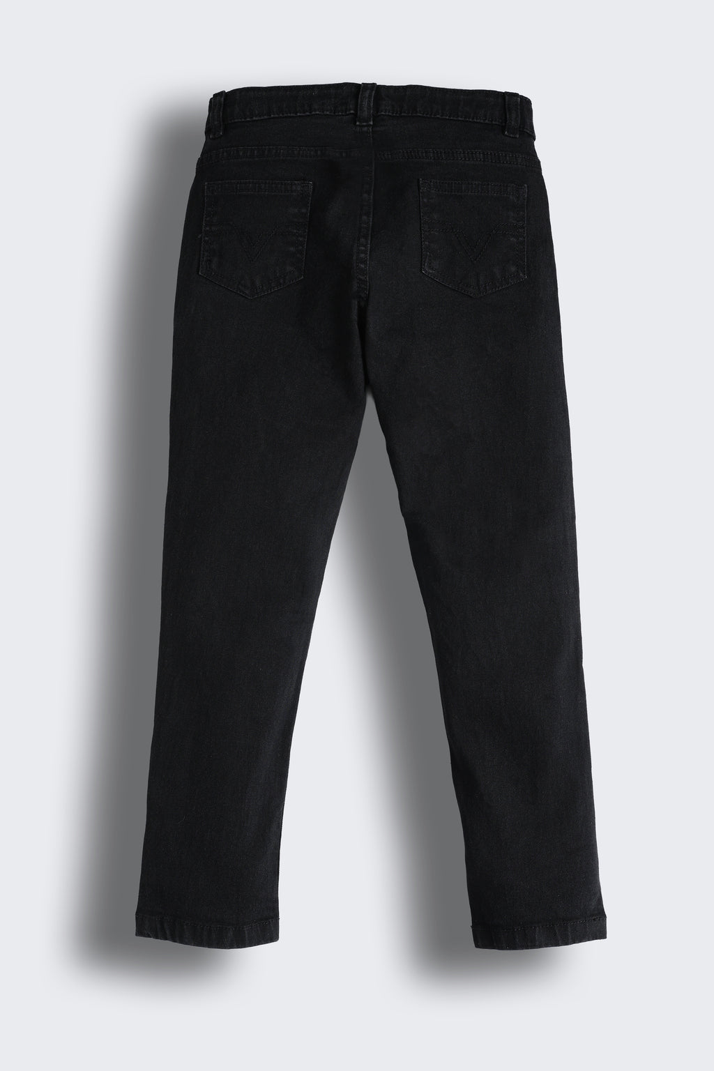 Black Regular Fit Solid Jeans for Girls - Image 3
