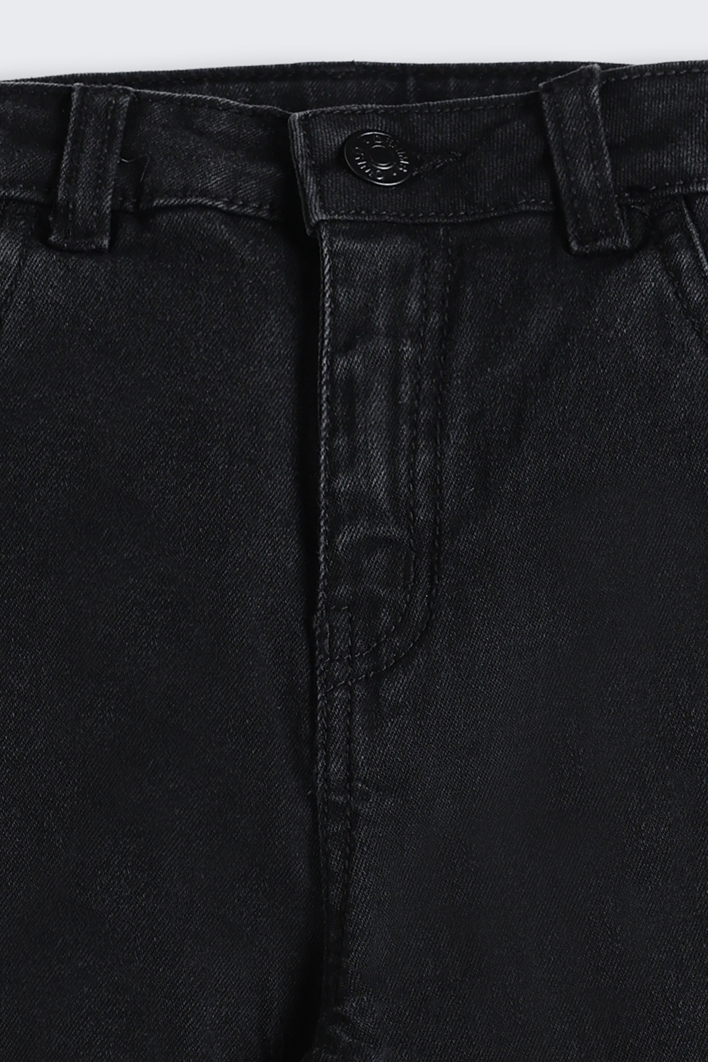 Black Regular Fit Solid Jeans for Girls - Image 4