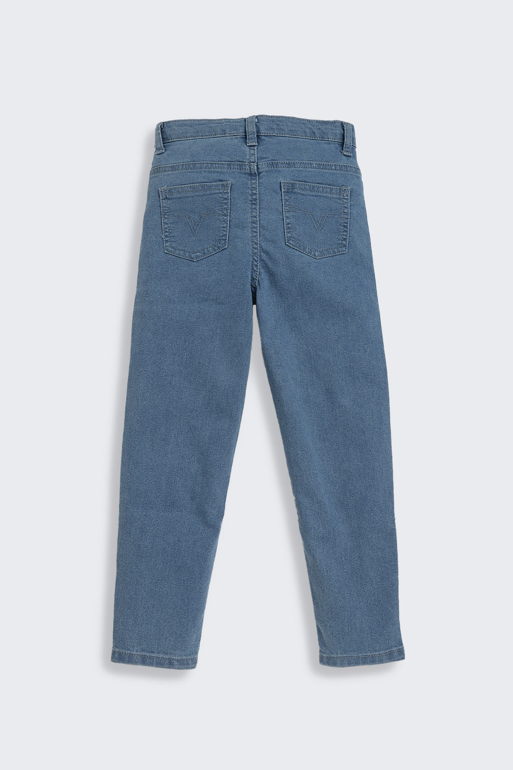 Blue Solid Slim Fit Jeans for Girls - Image 3