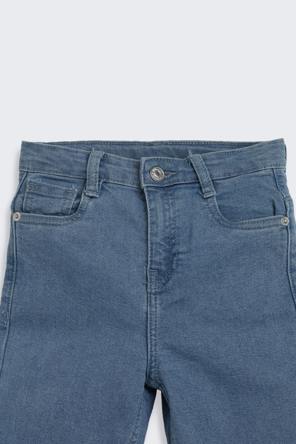 Blue Solid Slim Fit Jeans for Girls - Image 4