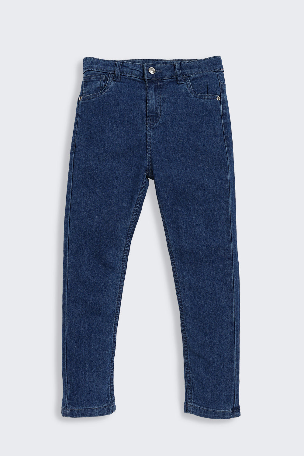 Navy Solid Slim Fit Jeans for Girls - Image 2