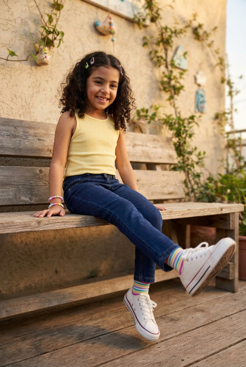 Navy 5 Pocketed Regular Fit Jeans for Girls - Image 1