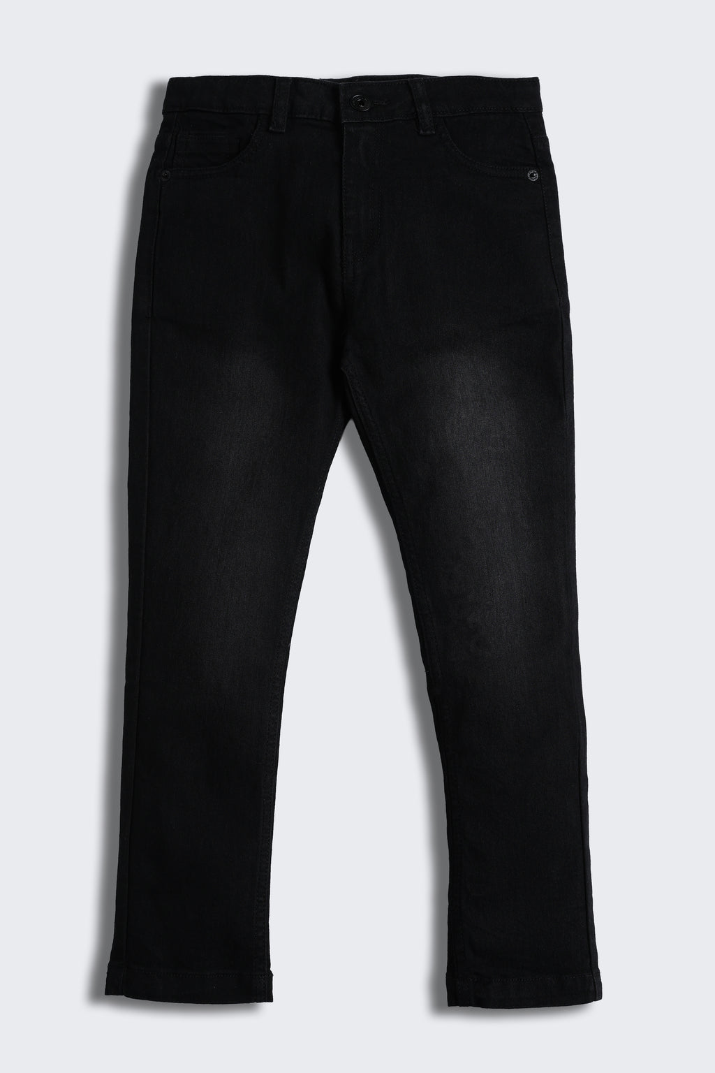 Black Regular Fit Solid Jeans for Boys - Image 2